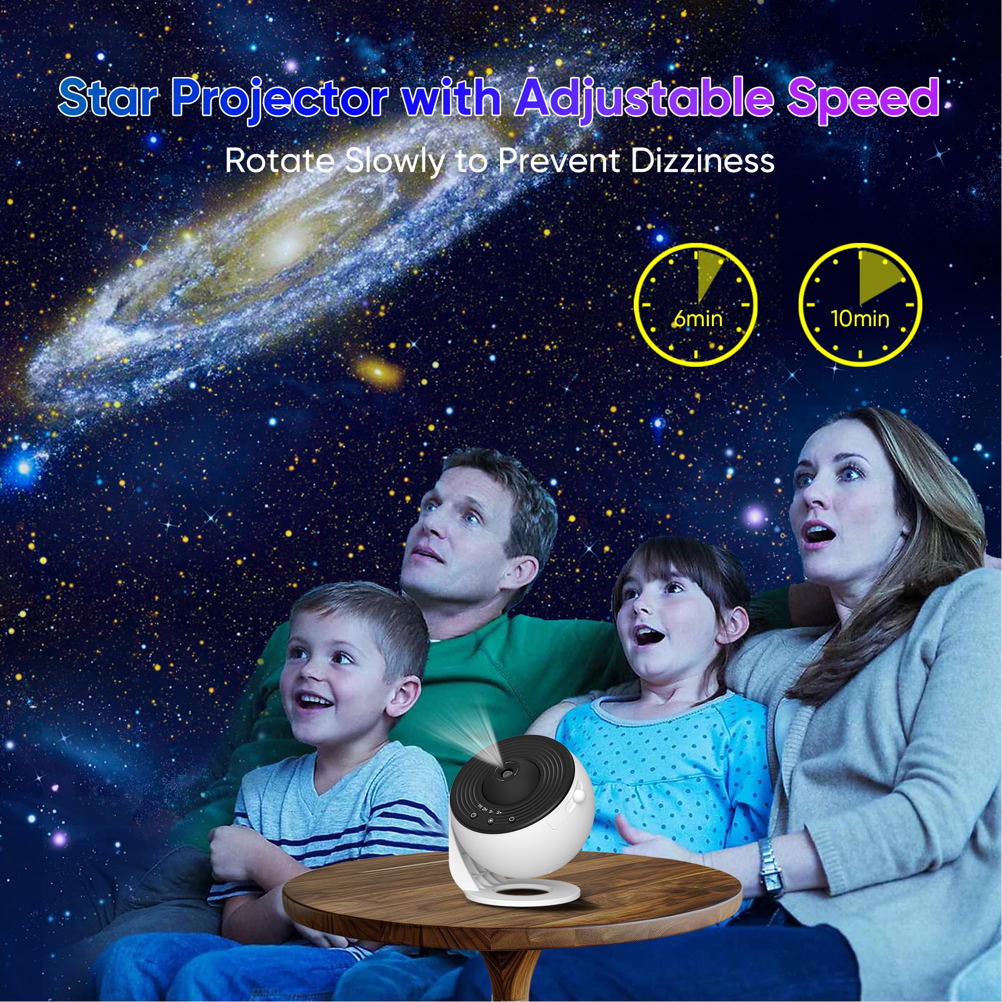 Xeefeel Galaxy Projector For Bedroom, 13 In 1 Hd Star Projector Galaxy Light, 360° Rotating Planetarium Projectors With Timer And Simple 3 Button Control For Kids, Ceiling, , Room Decor