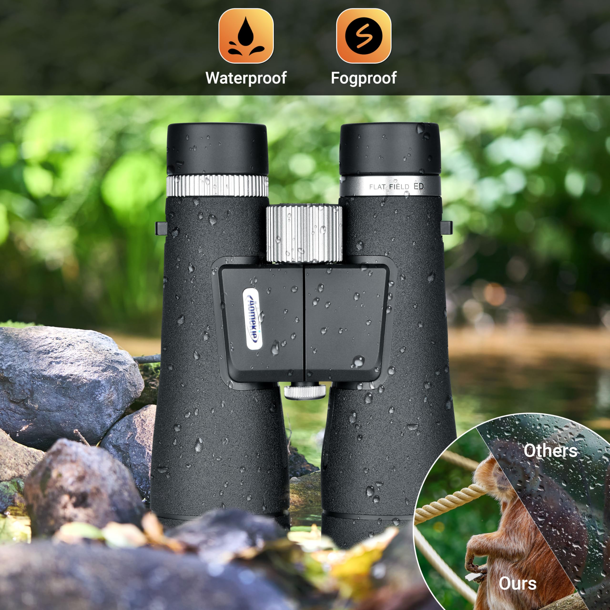 Aomekie 10X50 Ed Binoculars For Adults, High Power Bak4 Prism Fmc Lens Binoculars With Strap Carrying Bag For Travel Sports Bird Watching Outdoor