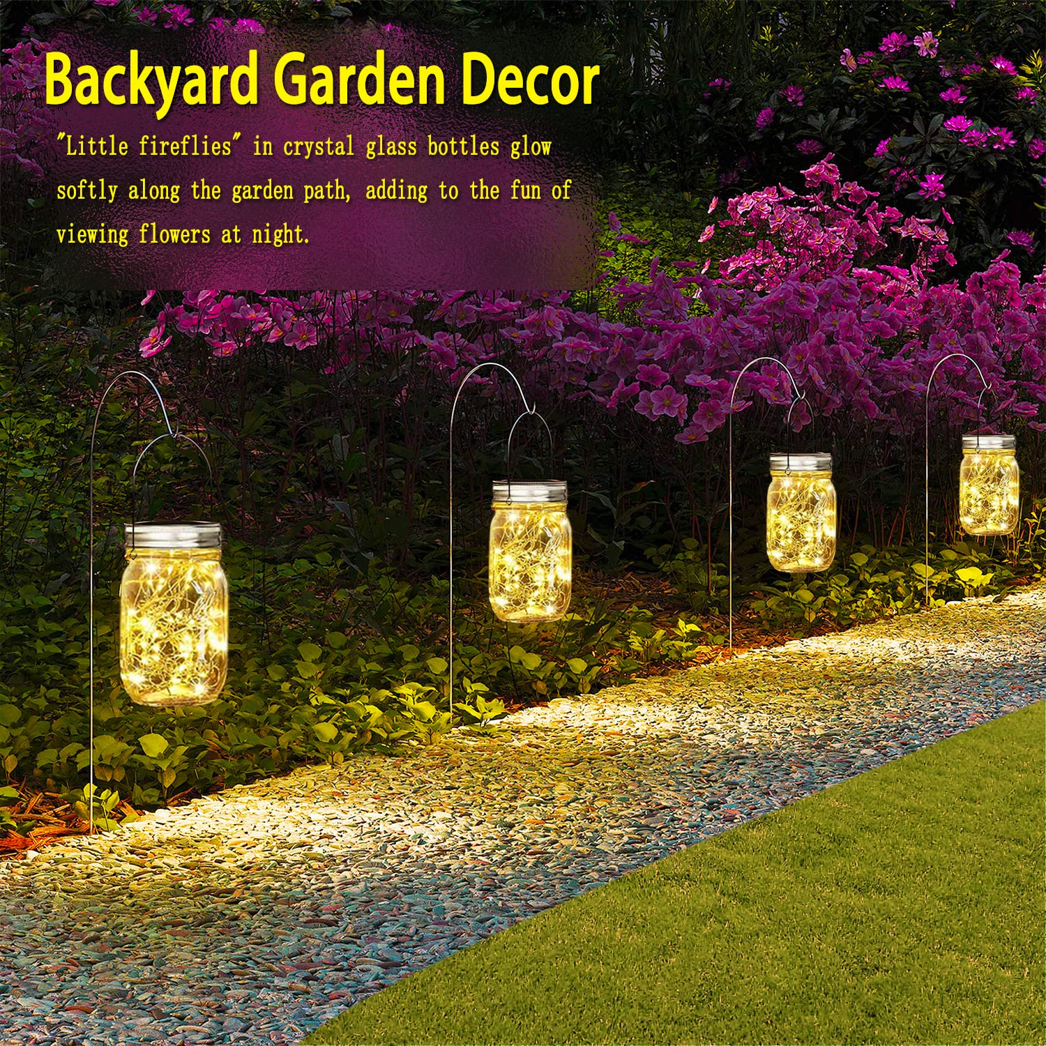 Cooo 12 Pack Crystal Glass Solar Lanterns Outdoor Waterproof 30Led Mason Jar Lights Solar Powered Garden Household Lamp Sets（Just A Little More, Get Double The Delight -12 Sets Warm White）