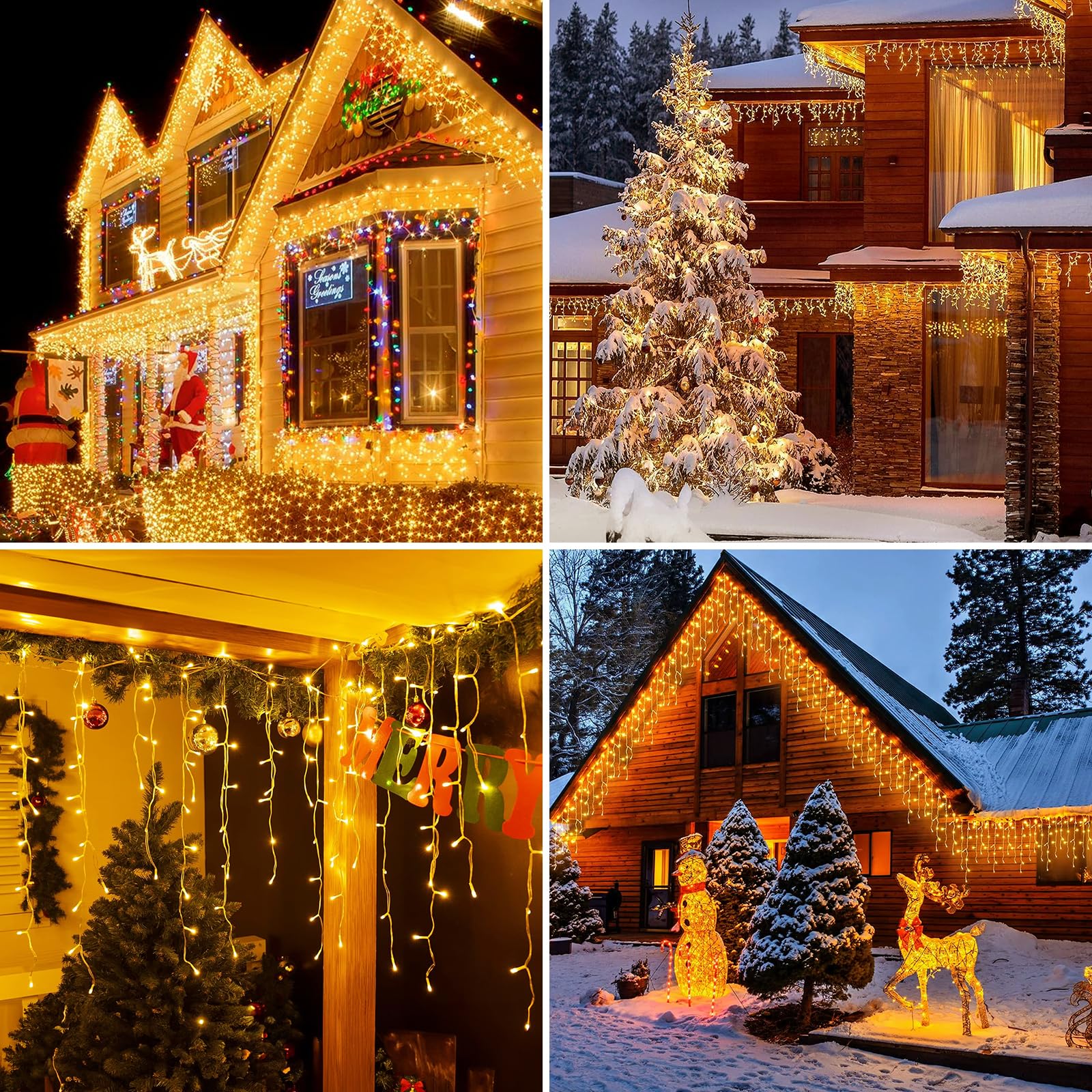 Opahuter Solar Icicle Lights Outdoor, 23Ft 256 Leds Christmas Icicle Lights With 8 Lighting Modes, Remote Control, Ip65 Waterproof Curtain Fairy Lights With 32 Drops For Window Xmas Garden Gazebo