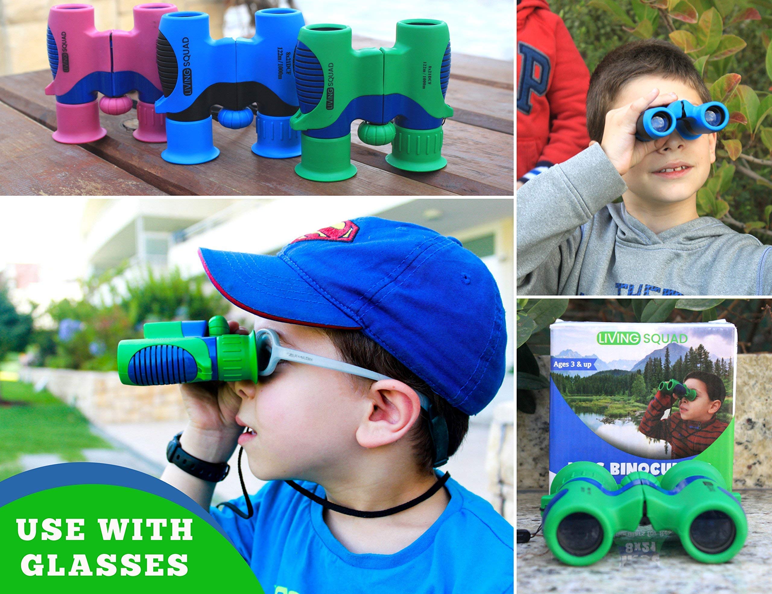 Living Squad Green & Blue Kids Binoculars Bundle