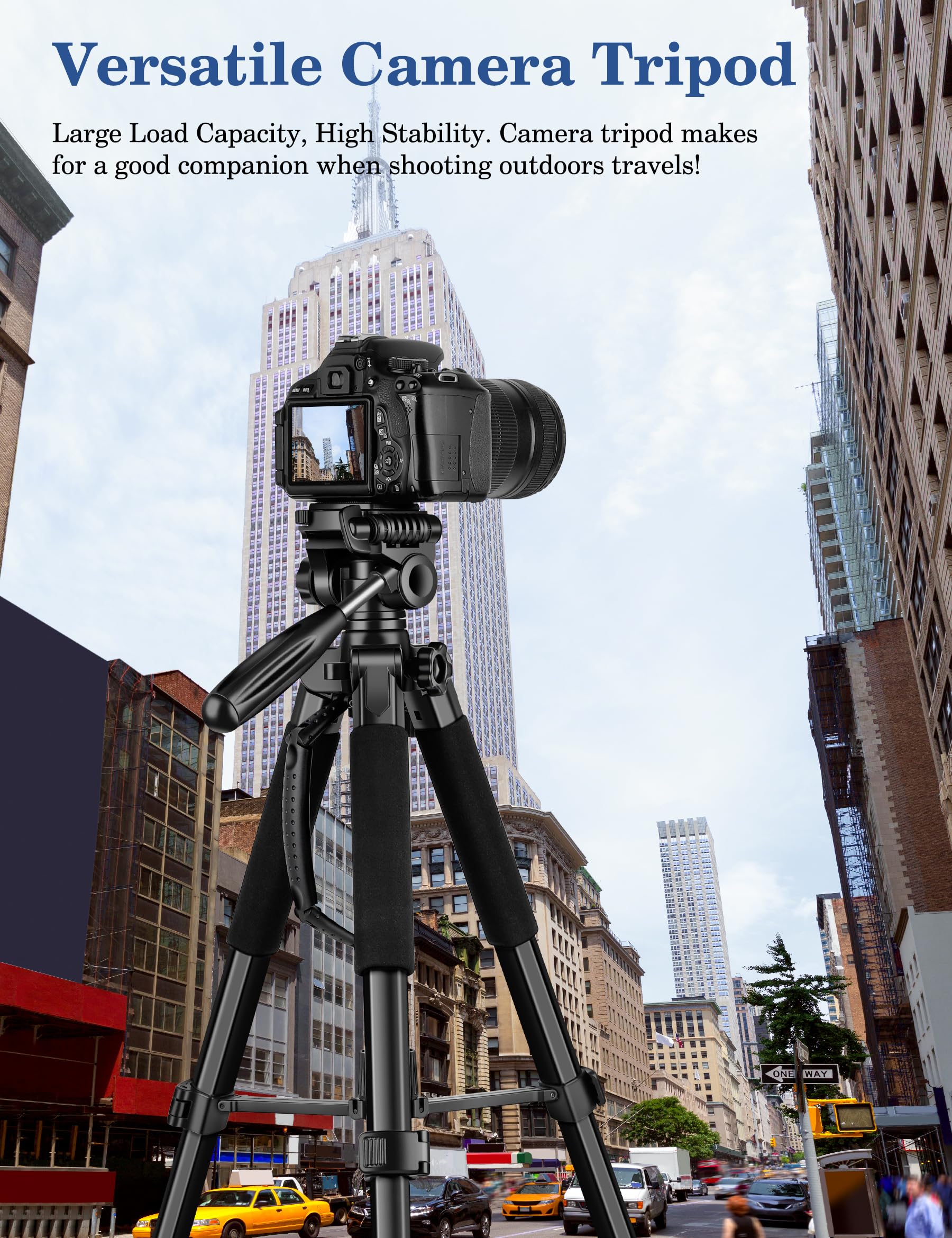 Joilcan 75" Camera Tripod, Tripod For Camera Cell Phone, Aluminum Heavy Duty Tripods Stand, Tall Travel Tripods With Carry Bag Compatible With Iphone Canon Nikon Dslr Camera Laser Projector
