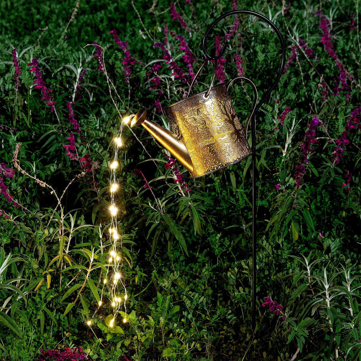 Jiajiamei Solar Lights Outdoor Garden Decor, Large Waterproof Watering Can Landscape Lights Outside Decorations For Yard Front Porch Patio Backyard Gardening Gift For Mom Grandma Women Birthday