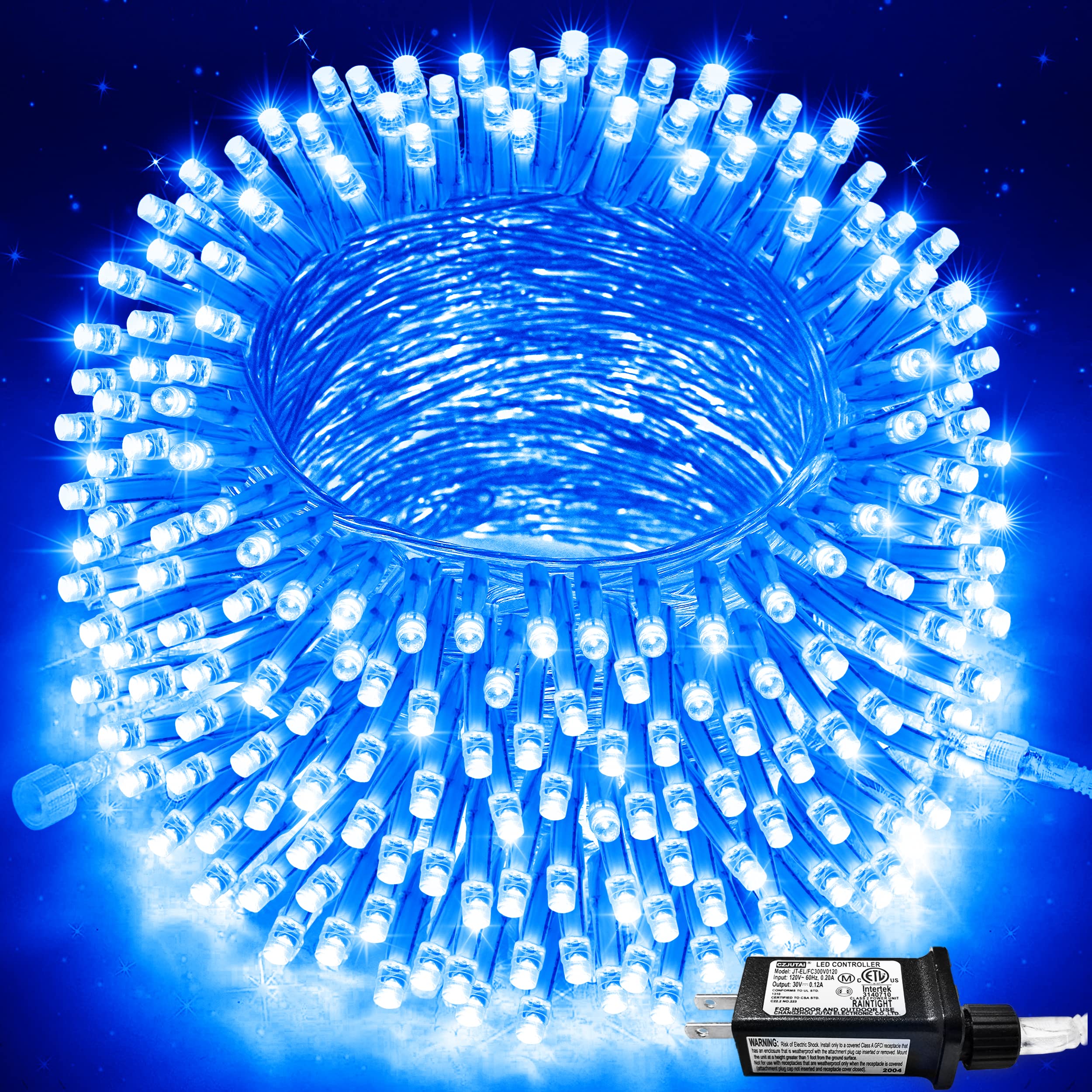 Jmexsuss 250 Led Blue String Lights Indoor, 91.5Ft Connectable Christmas Lights Outdoor Waterproof, 8 Modes Blue Christmas String Lights For Party Garden Christmas Tree Halloween Decoration