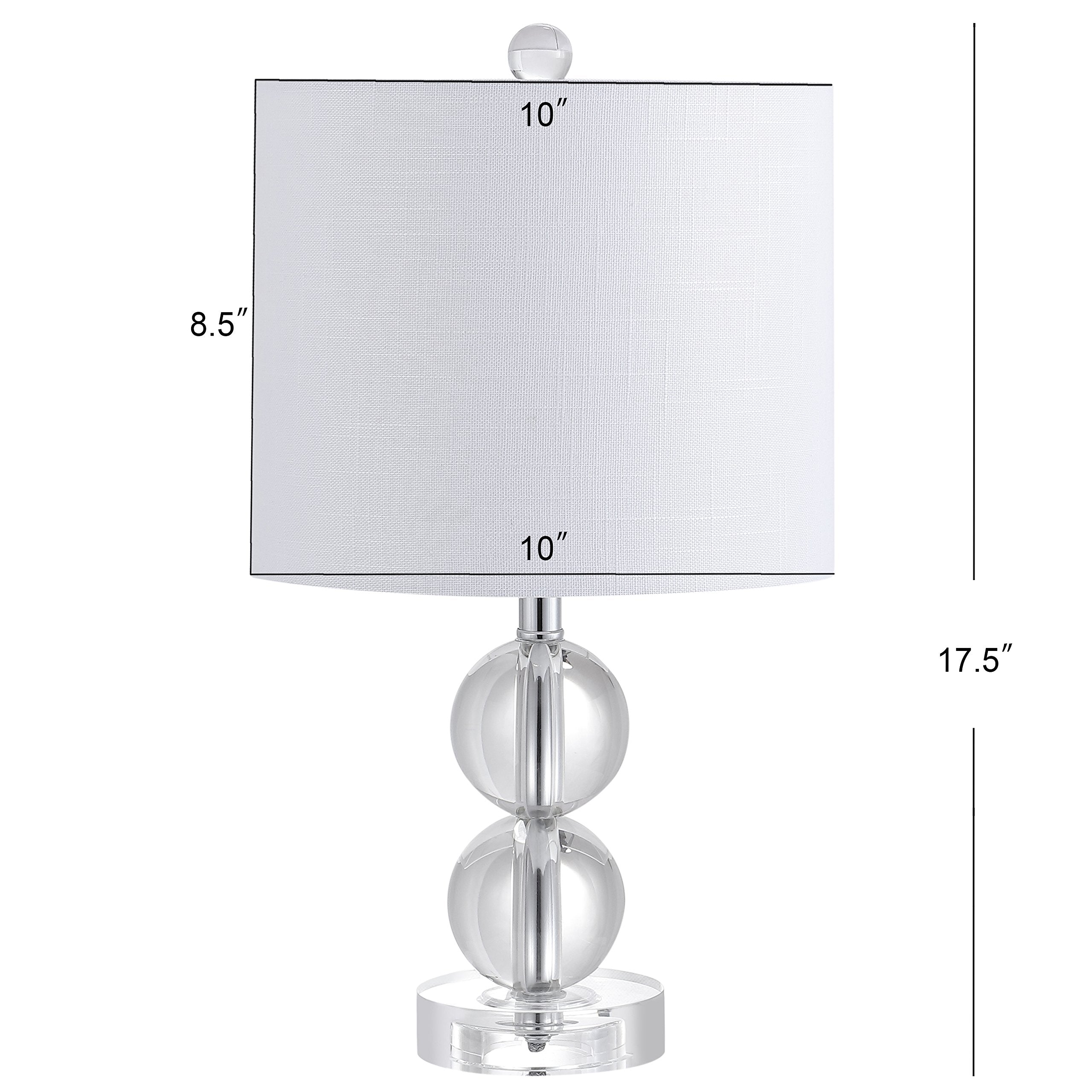Jonathan Y Jyl2057A Brooklyn 17.5" Crystal Led Table Lamp Contemporary Transitional Bedside Desk Nightstand Lamp For Bedroom Living Room Office College Bookcase Led Bulb Included, Clear