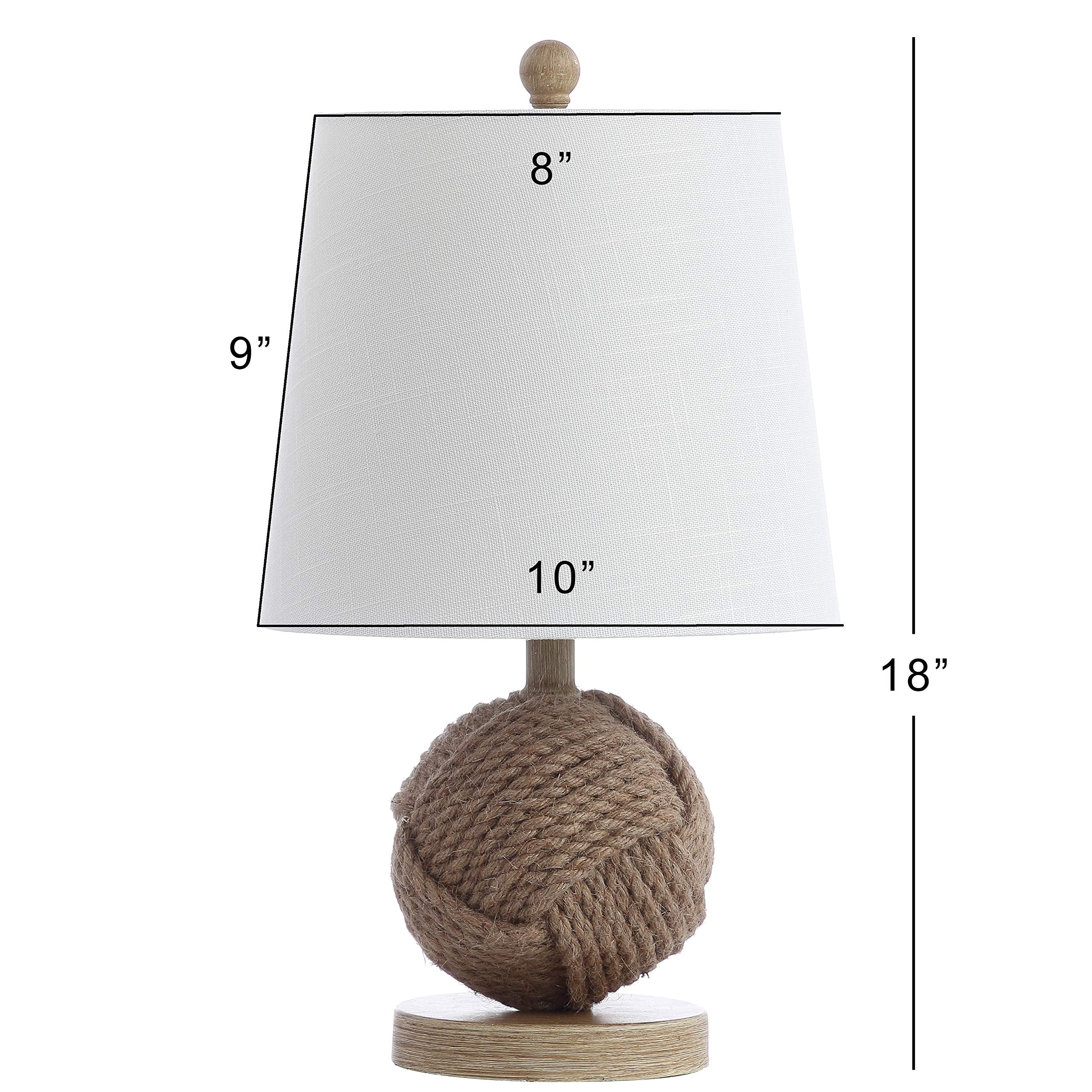 Jonathan Y Jyl6500A Monkey Fist 18" Rope Ball Led Table Lamp Coastal Cottage Industrial Bedside Desk Nightstand Lamp For Bedroom Living Room Office College Bookcase Led Bulb Included, Natural