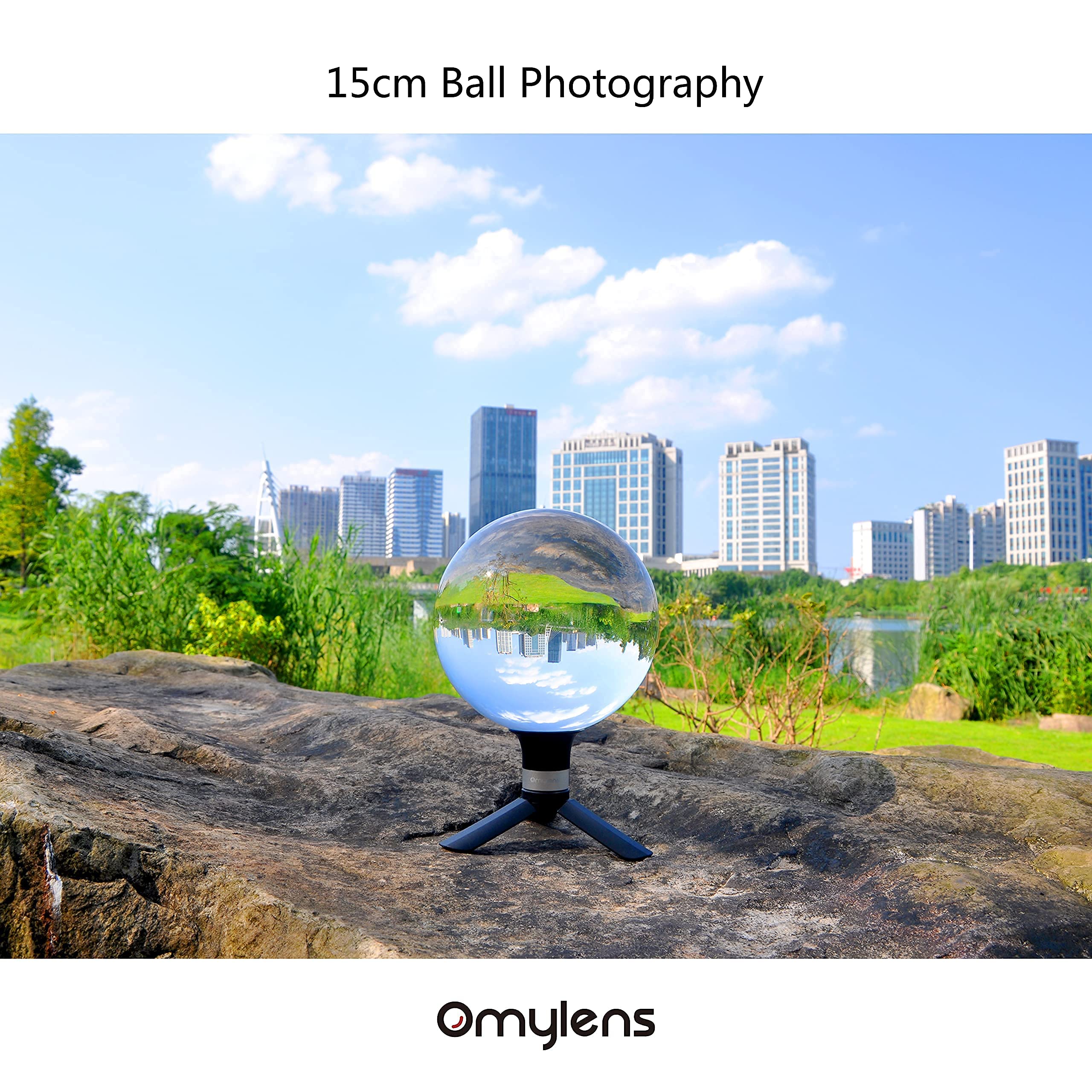 Omylens Lens Ball Stand Supports 60Mm/2.36" To 150Mm/5.9" Crystal Ball, Spherical Display Standing, Silicone Suction Cup+Golden Alumina Base (1/4"-20 General Internal Thread) + Mini Tripod