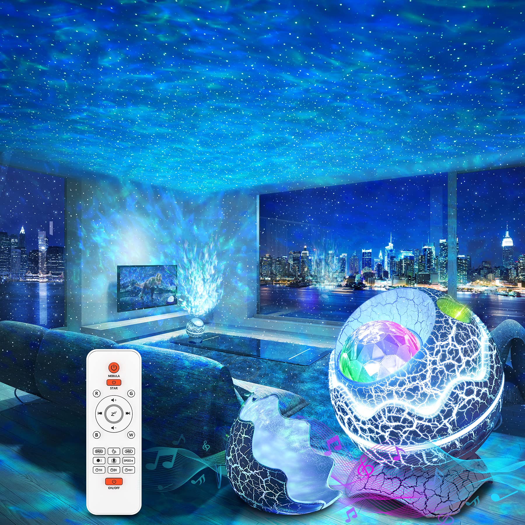 Rossetta Galaxy Projector, Star Projector For Bedroom, Night Lights For Kids Room With White Noise, Bluetooth Speaker, Timer And Remote, Room Decor,  For Girls, Boys, Adults, Christmas, Birthday
