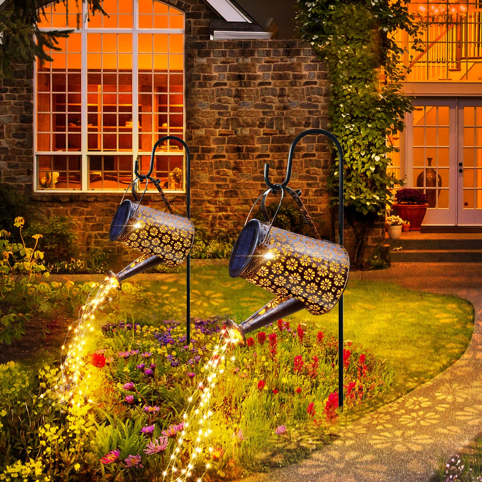 Afootry Solar Watering Can With Lights,Solar Outdoor Garden Decor Waterproof Large Hanging Lantern Landscape Lights Outside Decorations For Yard Clearance Porch Patio Pathway Gardening Gift