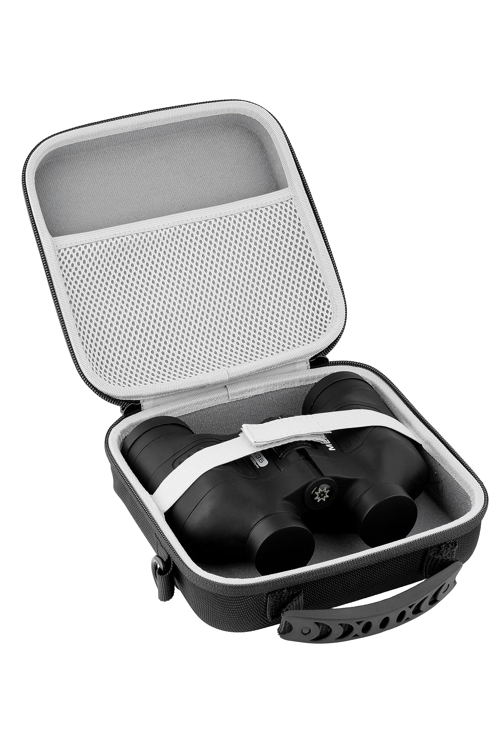 Xenage Binocular Case With Heavy-Duty Water-Resistant Hard Eva Cover (7X7X2.5”) Carry Handle, And Carrying Strap For Hiking, Hunting, Backpacking, Outdoor Travel, Rugged And Compact Cover