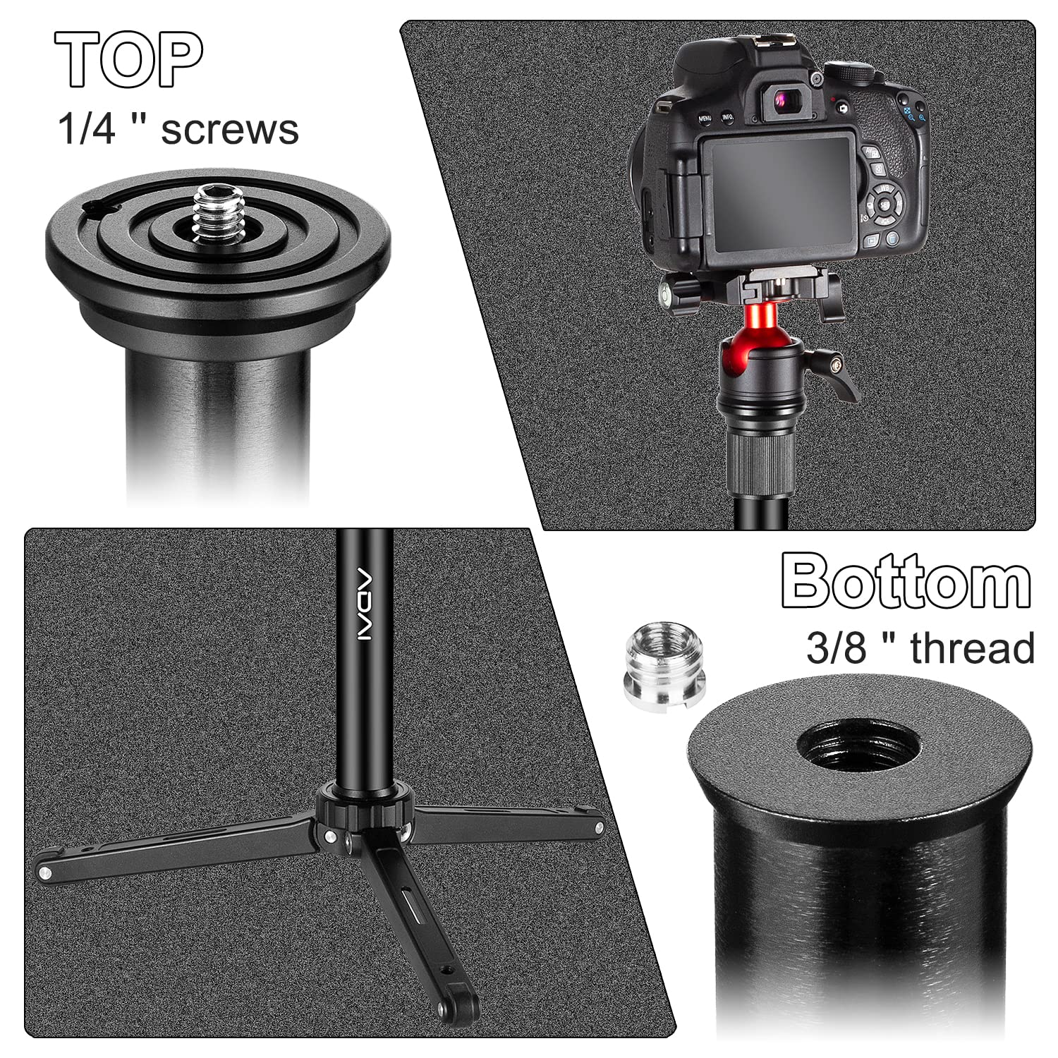 Adai Gimbal Extension Pole Aluminum Alloy Bar 1/4" Universal Rod Compatible With Dji Ronin S,Ronin Sc,Osmo Mobile 3, Om 4,Zhiyun Crane 2 V2 Stabilizer Dslr Camera