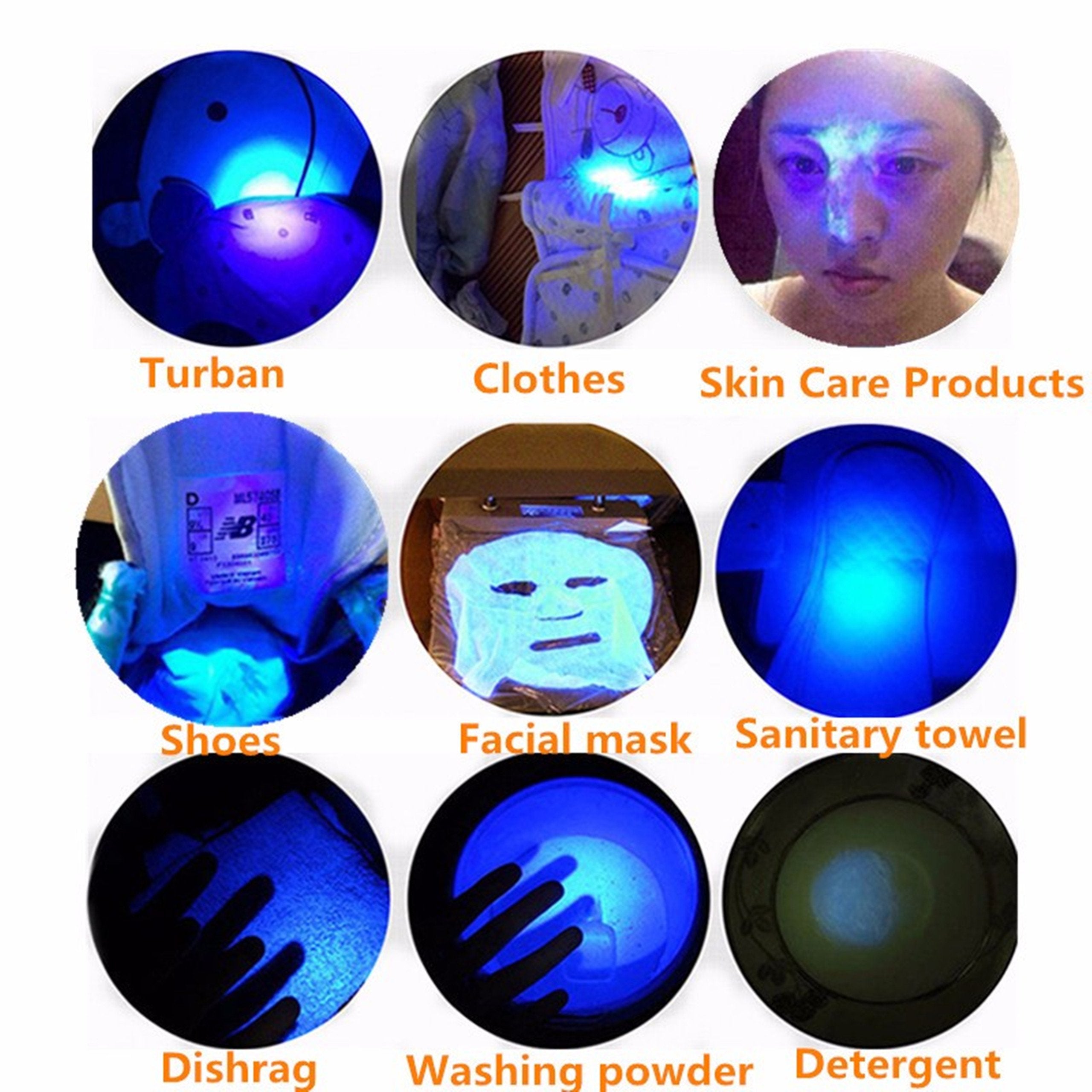 Wollcocer Black Light Uv Flashlight Led 7W 300Lm Sk68 Zoomable Ultraviolet Blue Light Torch For Scorpions Dog Cat Pet Urine Detector Fluorescent Minerals