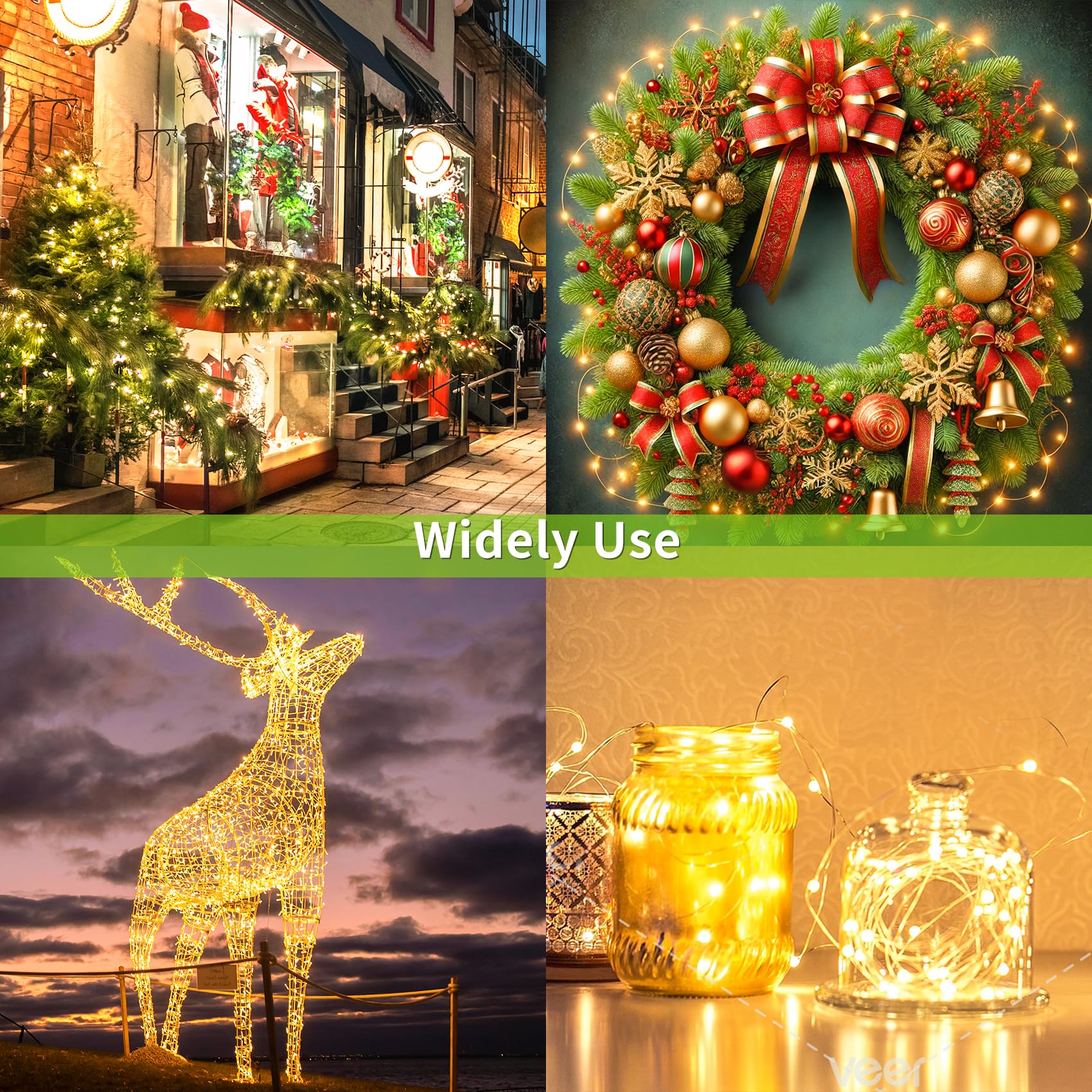 Aleney 2 Pack Solar Fairy Lights Outdoor , 99 Feet 300 Leds 8 Modes String Lights For Outside, Waterproof Solar Outdoor Light For Patio Yard Christmas Tree Halloween Wedding Party Decorations, Warm White