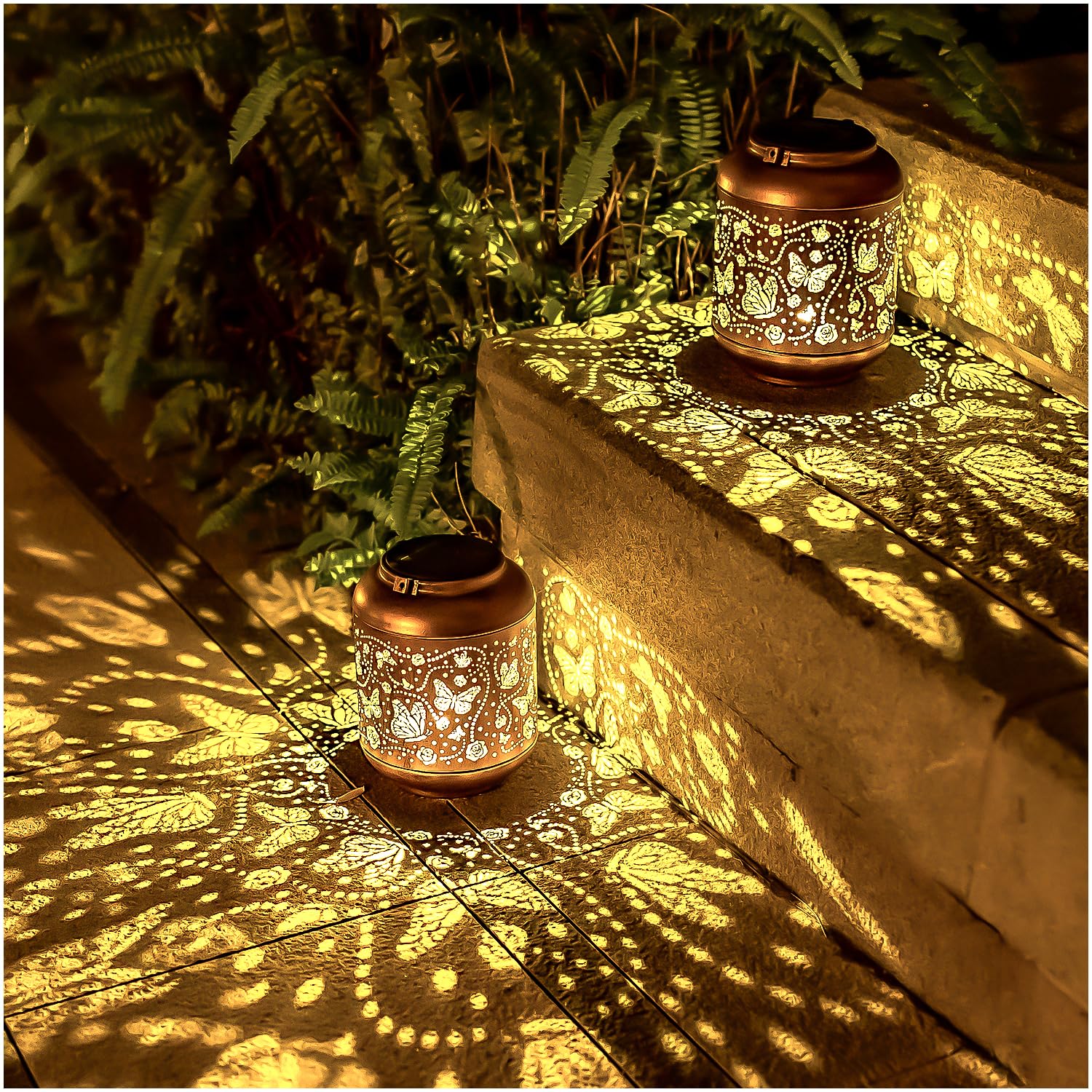 Srdjxy Butterfly Solar Lanterns Outdoor Waterproof Hanging Solar Lights Butterfly  For Women/Men/Butterfly Lovers  Metal Decorative Led Butterfly Lanterns For Garden Decor,Patio,Lawn,Pathway,Yard