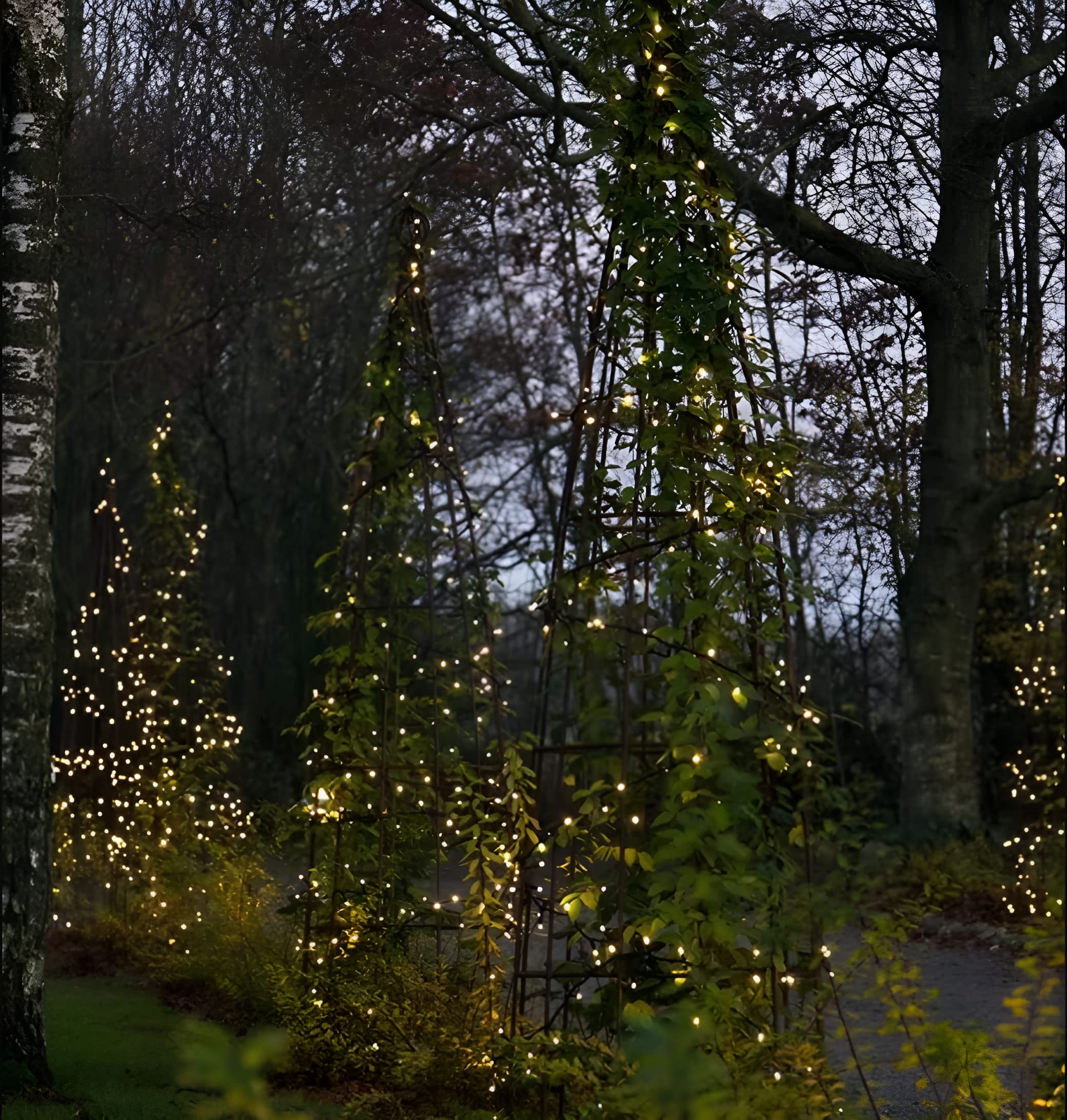 Magicnight Short Mini Garden Lights Solar Powered Waterproof Fairy Lights Outdoor Garden String, Green Wire, Warm White,5M 50Leds,2 Pack