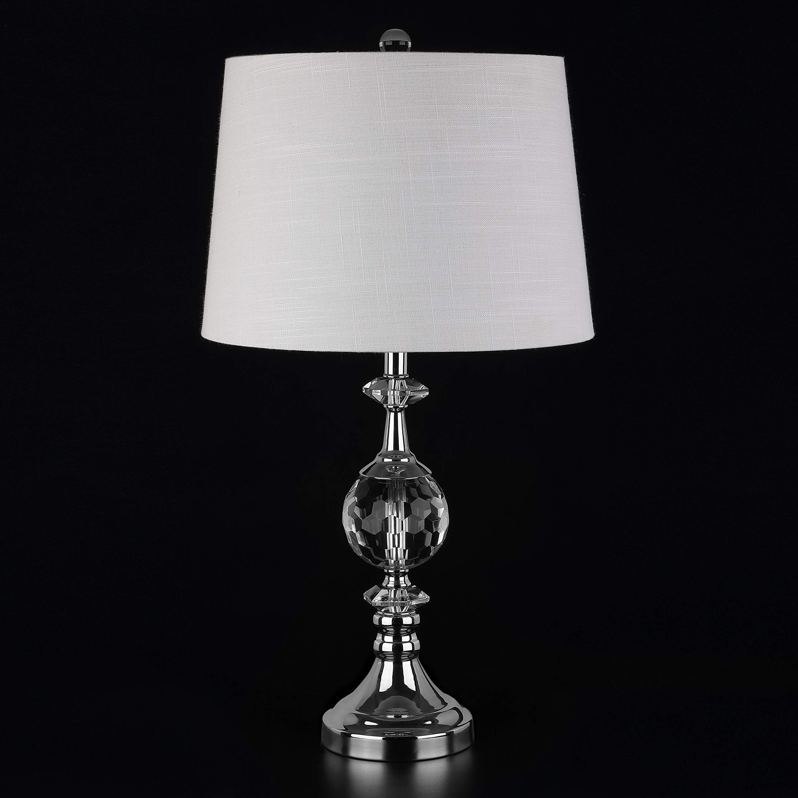 Jonathan Y Jyl5036A Channing 25.5" Led Crystal/Metal Table Lamp Glam Contemporary Bedside Desk Nightstand Lamp For Bedroom Living Room Office College Bookcase Led Bulb Included, Clear/Chrome