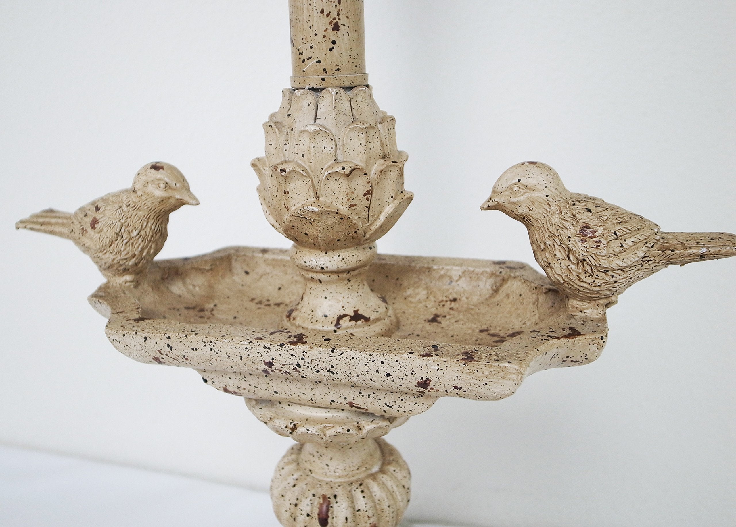 Melloway 26" French Style Bird-Inspired Table Lamp With Linen Fabric Shade & Lace Trimming