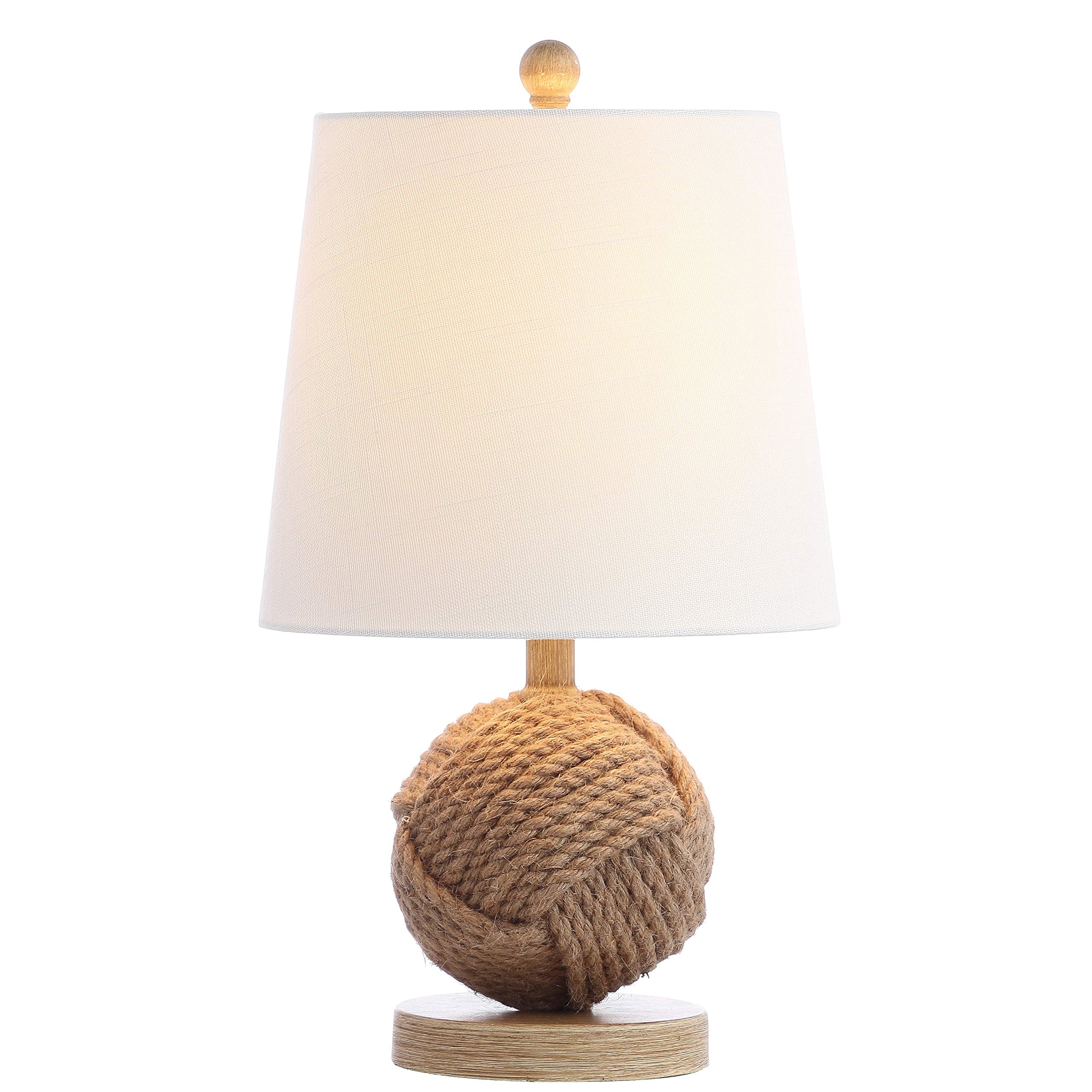 Jonathan Y Jyl6500A Monkey Fist 18" Rope Ball Led Table Lamp Coastal Cottage Industrial Bedside Desk Nightstand Lamp For Bedroom Living Room Office College Bookcase Led Bulb Included, Natural