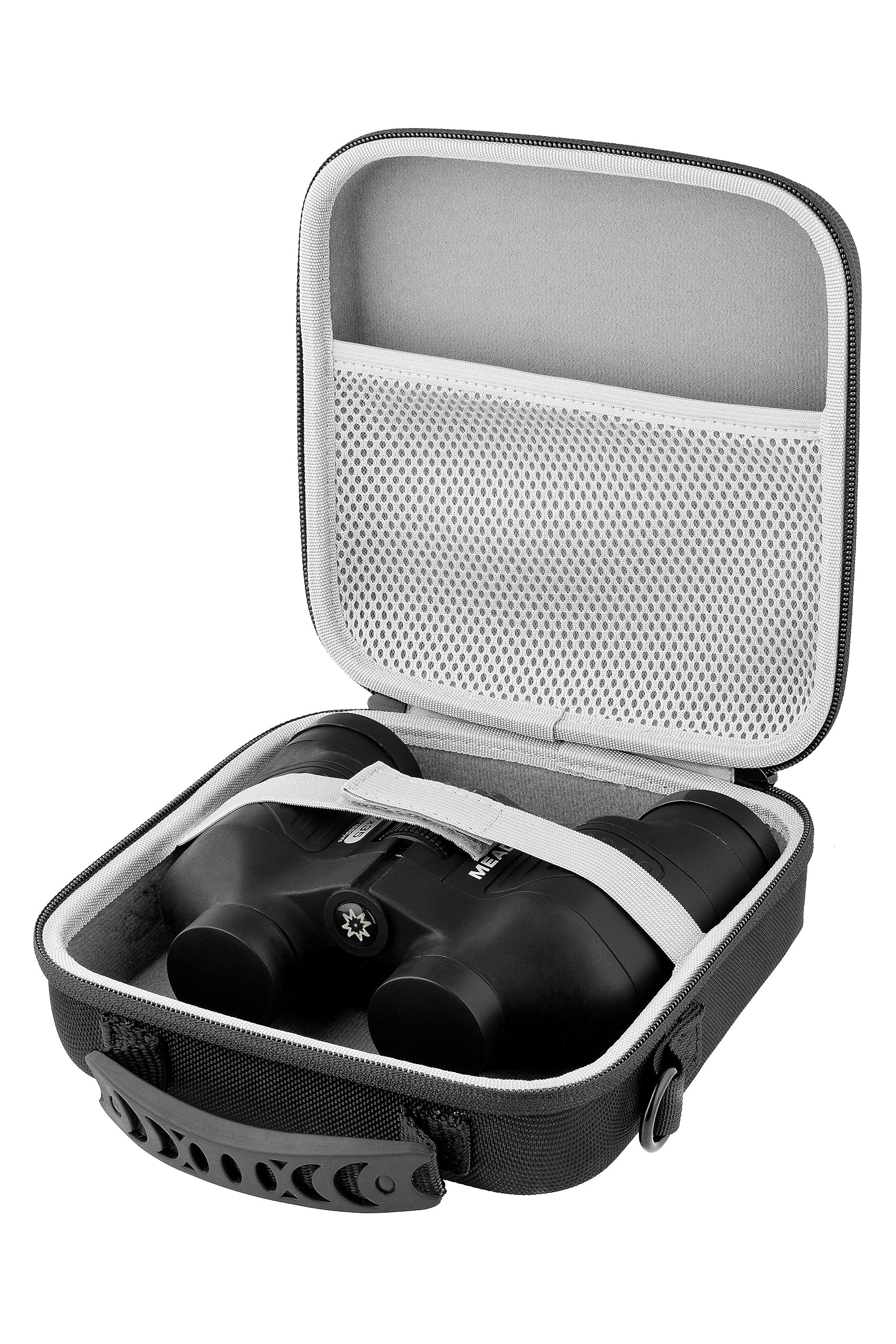 Xenage Binocular Case With Heavy-Duty Water-Resistant Hard Eva Cover (7X7X2.5”) Carry Handle, And Carrying Strap For Hiking, Hunting, Backpacking, Outdoor Travel, Rugged And Compact Cover