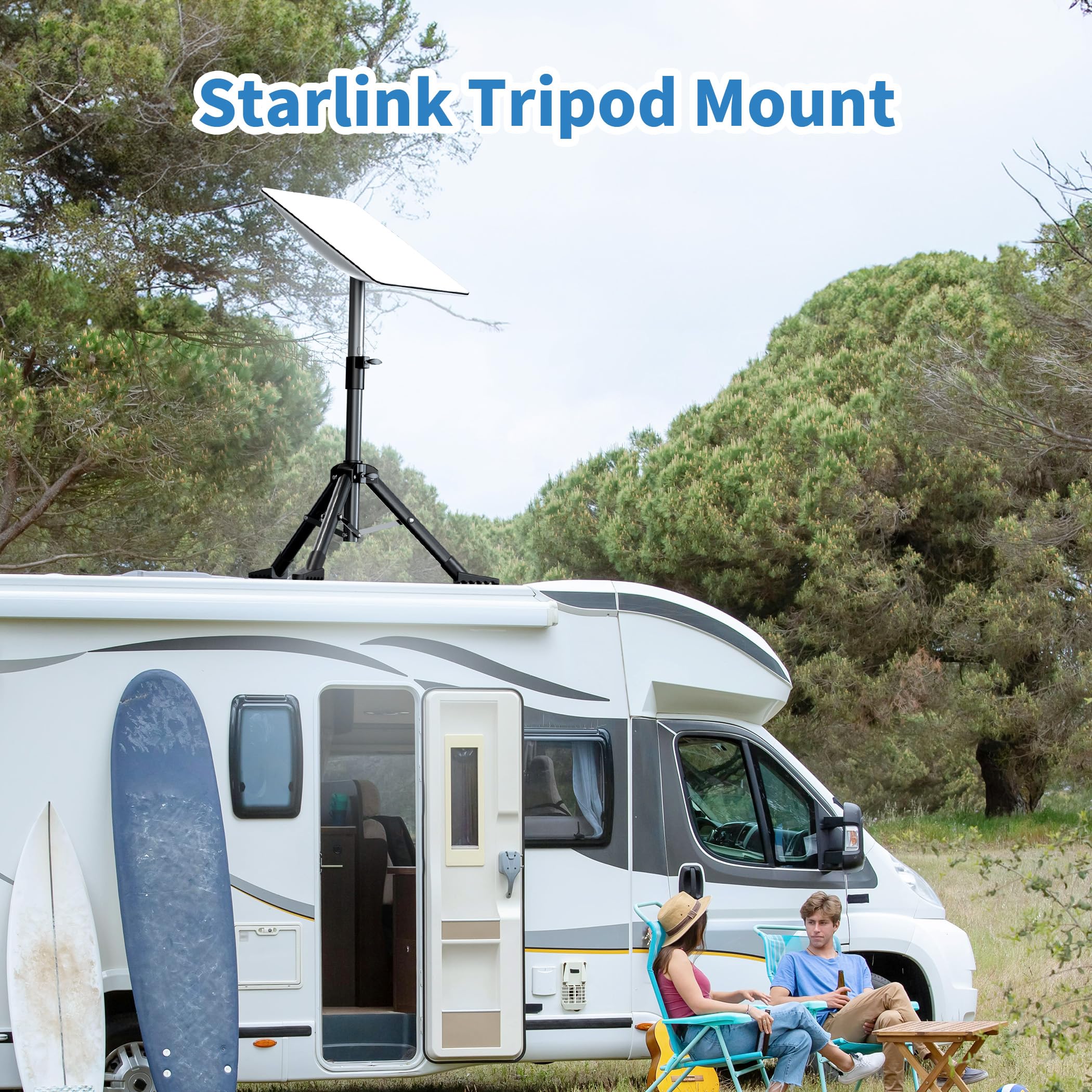 Lucmo Starlink Tripod Mount For Starlink V2 / V1 Rectangular, Outdoor Portable Starlink Mounting Kit, Tripod Stand