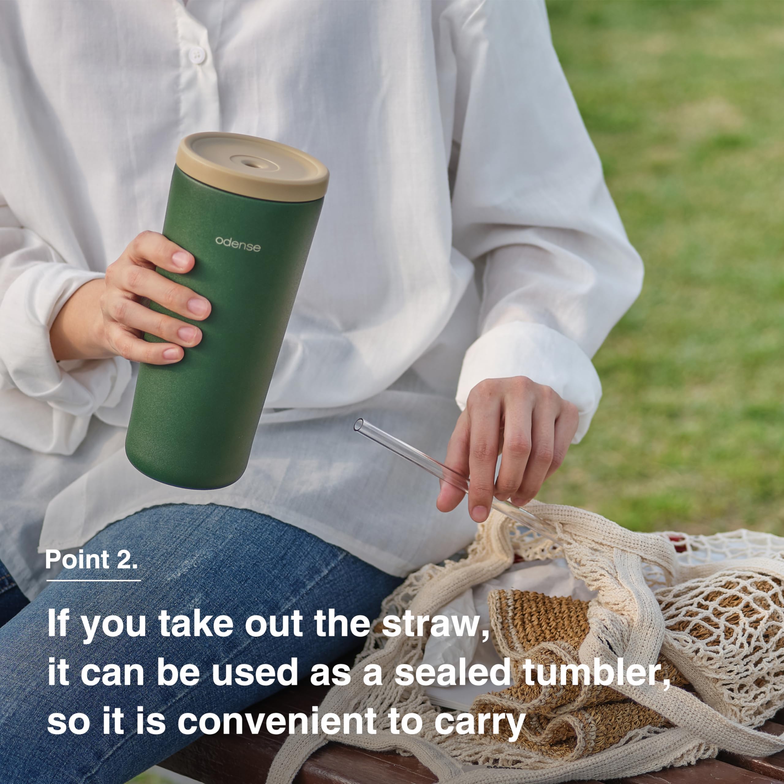 Odense Legodt Straw Tumbler 24Oz - Double Stainless Vacuum Insulated Tumbler With Lid & Straw