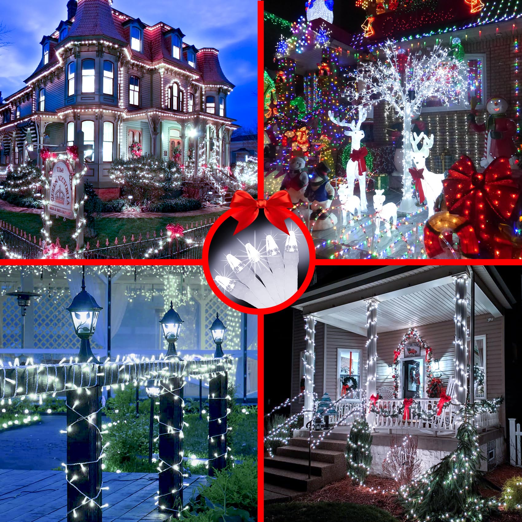 Yhbjkcz 492Ft Outdoor Christmas Lights, 1300 Led Super Long String Lights 8 Lighting Modes & Timer Memory, Outsite Waterproof Light Strings For Xmas Tree Garden Wedding Party Holiday Decorations Cool White