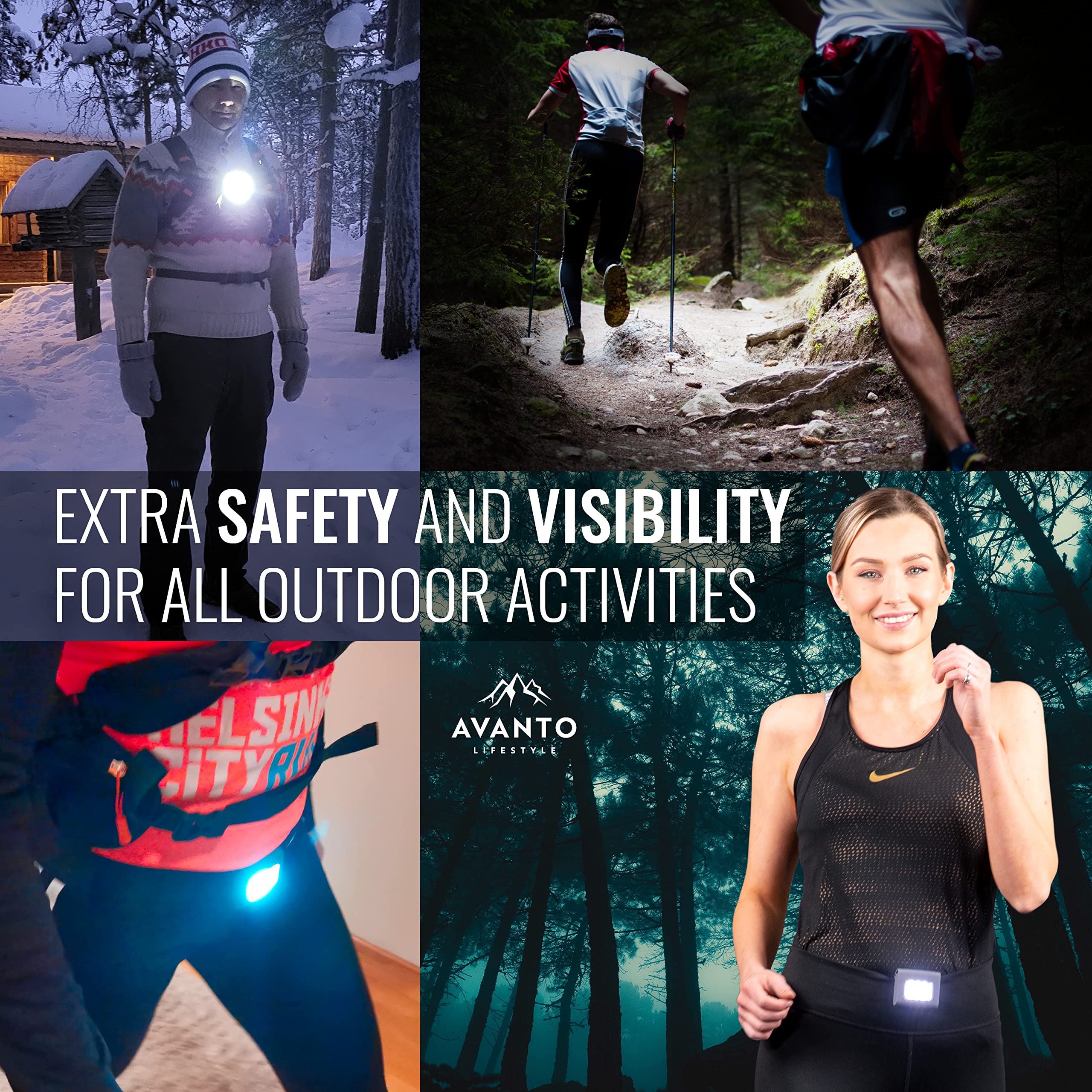 Avanto Lifestyle Clip On Flashlight Pro, Original, 300Lumen Led Light, 2-3H Usetime, Rechargeable Night Running Lights For Runners, Dog Walking Light For Night Walking, Running Flashlight