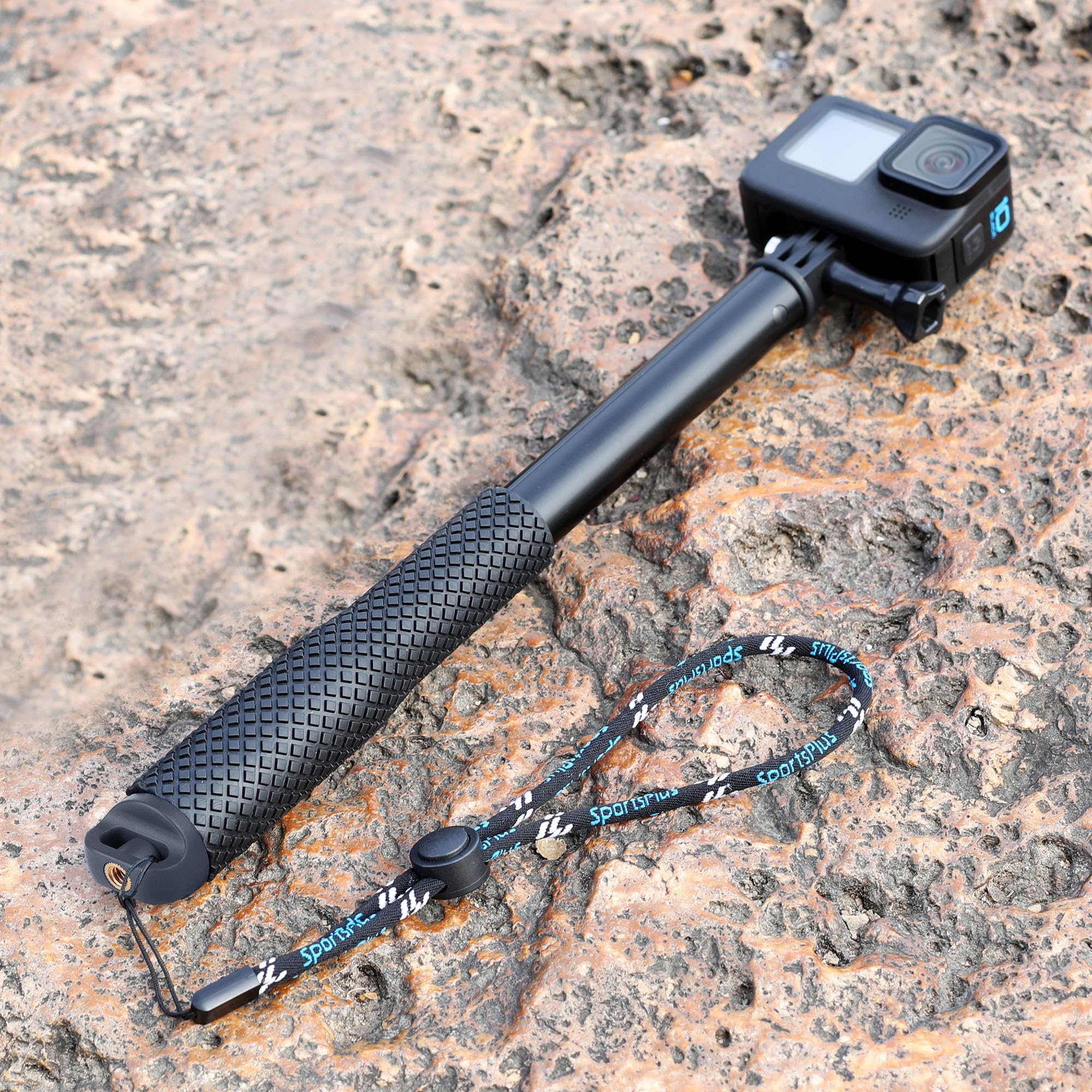 Gepuly Waterproof Selfie Stick Pole Hand Grip Adjustable Underwater Monopod For Gopro Hero 13 12 11 10 9 8 7 6 5 Akaso Dji Osmo 5 Pro Action Camera Black