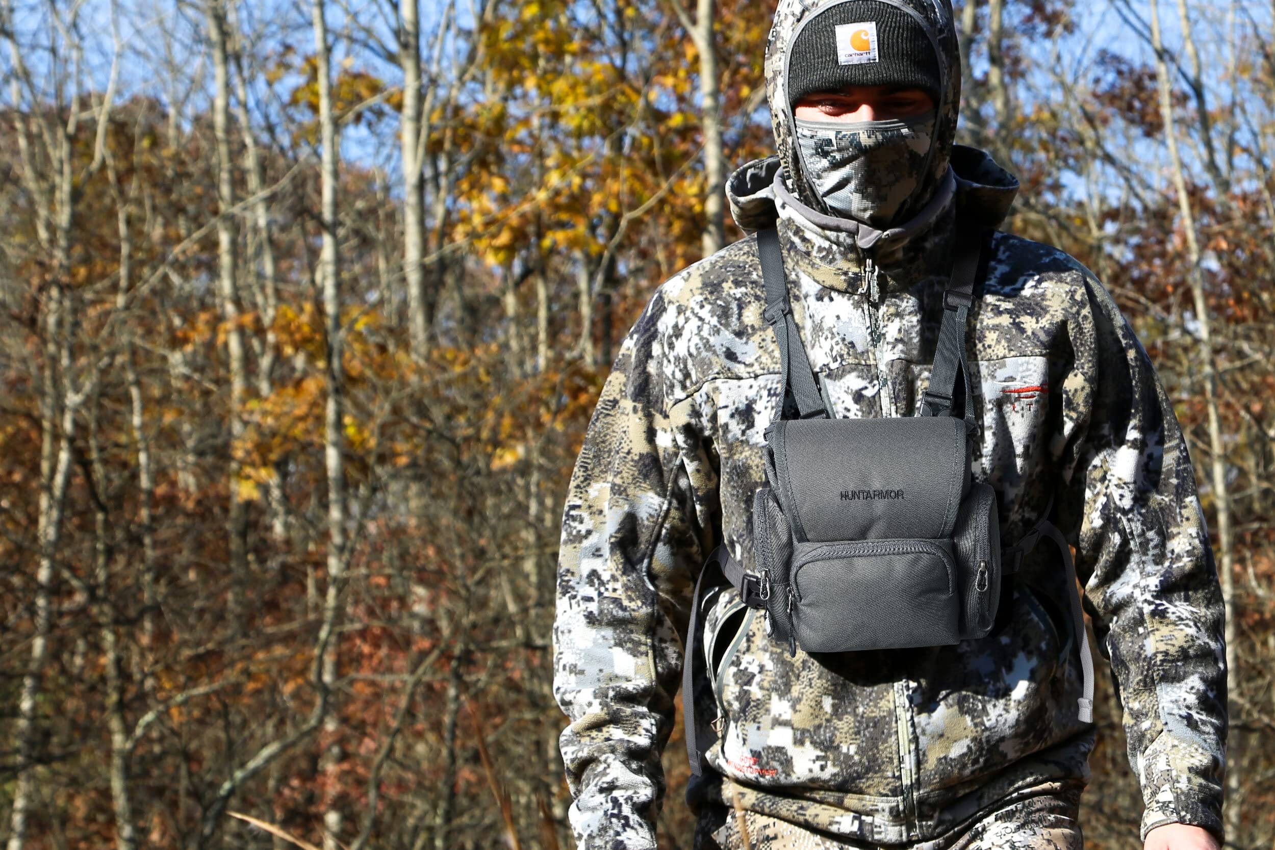 Uiihunt Binocular Harness: Lightweight Bino Harness With Rangefinder Pouch, Portable Chest Pack For Hunting & More