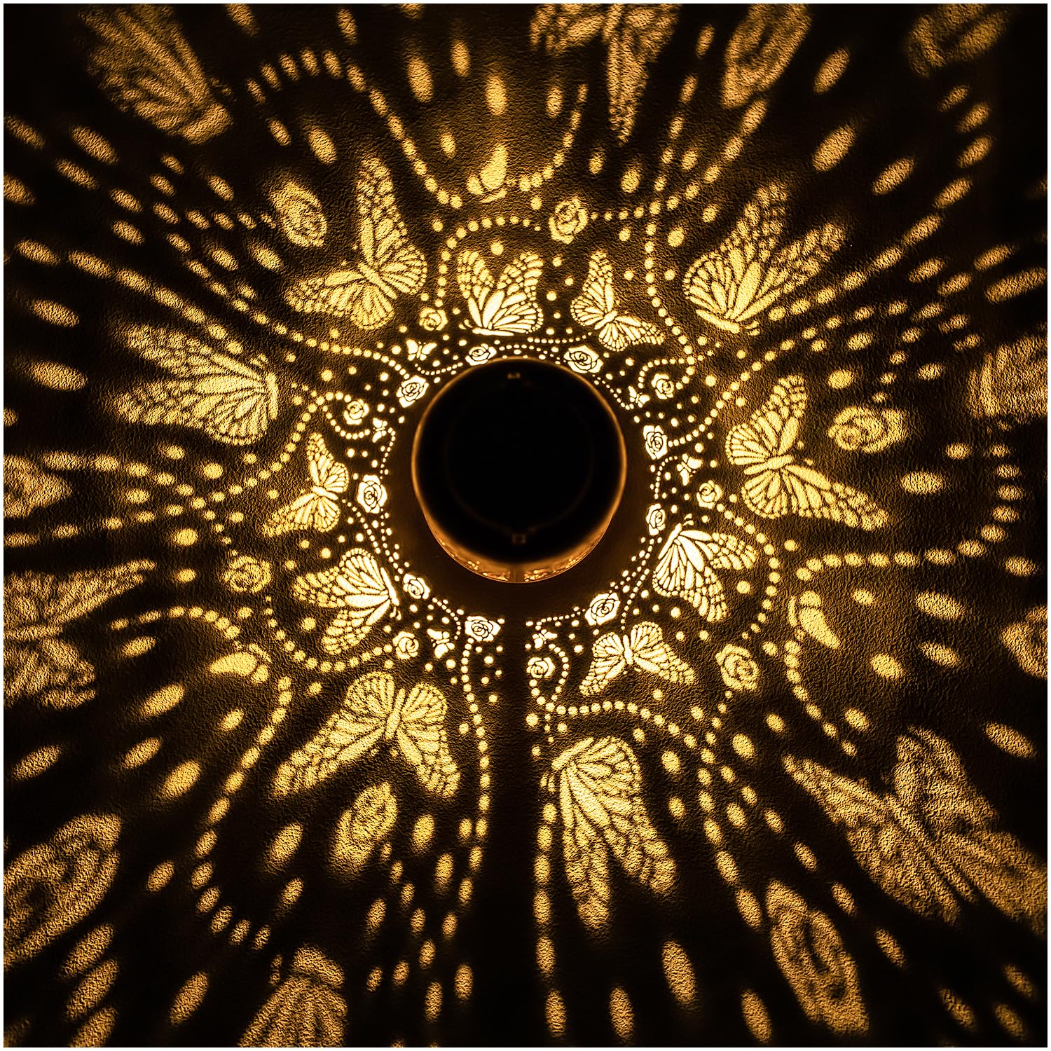 Srdjxy Butterfly Solar Lanterns Outdoor Waterproof Hanging Solar Lights Butterfly  For Women/Men/Butterfly Lovers  Metal Decorative Led Butterfly Lanterns For Garden Decor,Patio,Lawn,Pathway,Yard