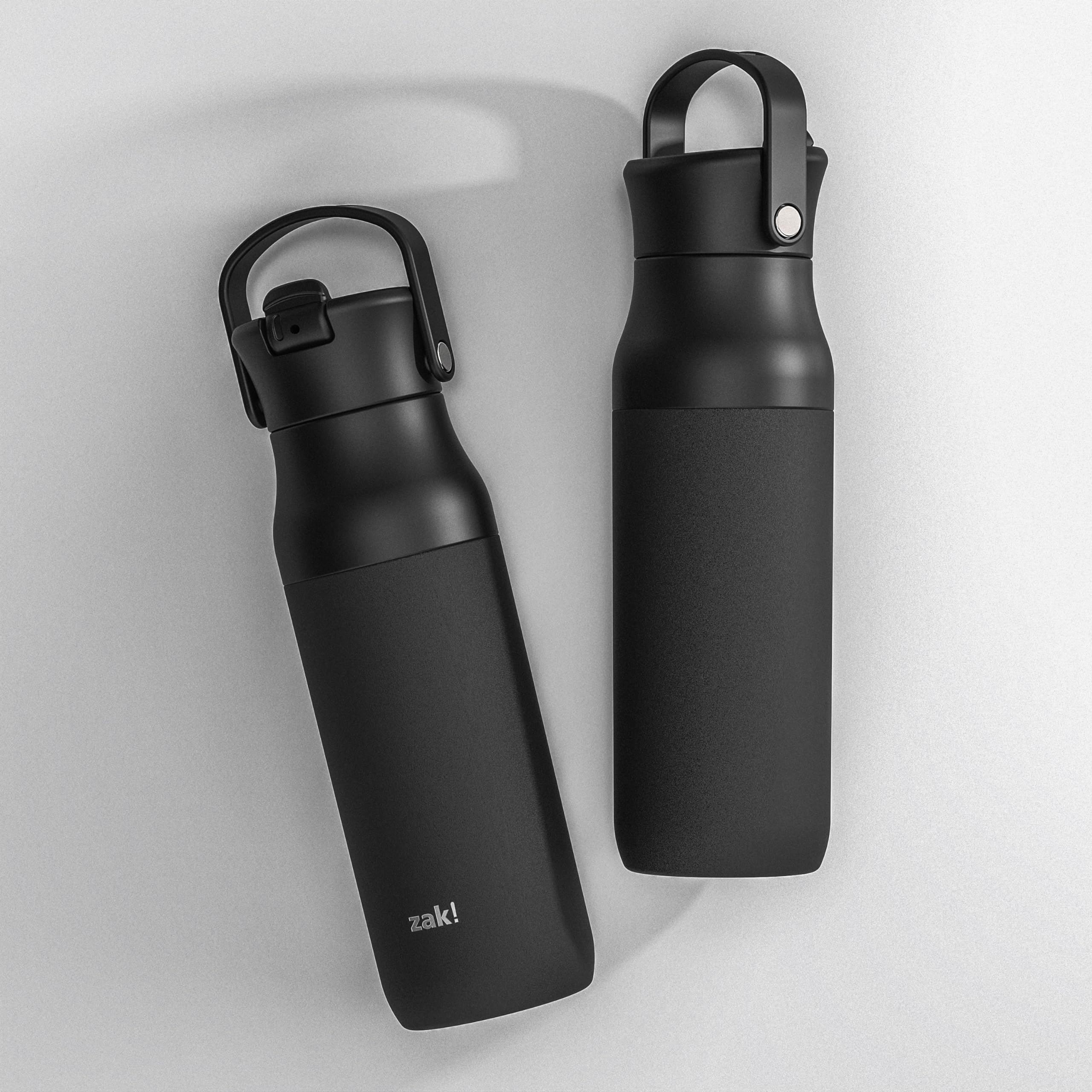 Zak Designs Harmony Water Bottle For Travel Or At Home, 32Oz Recycled Stainless Steel Is Leak-Proof