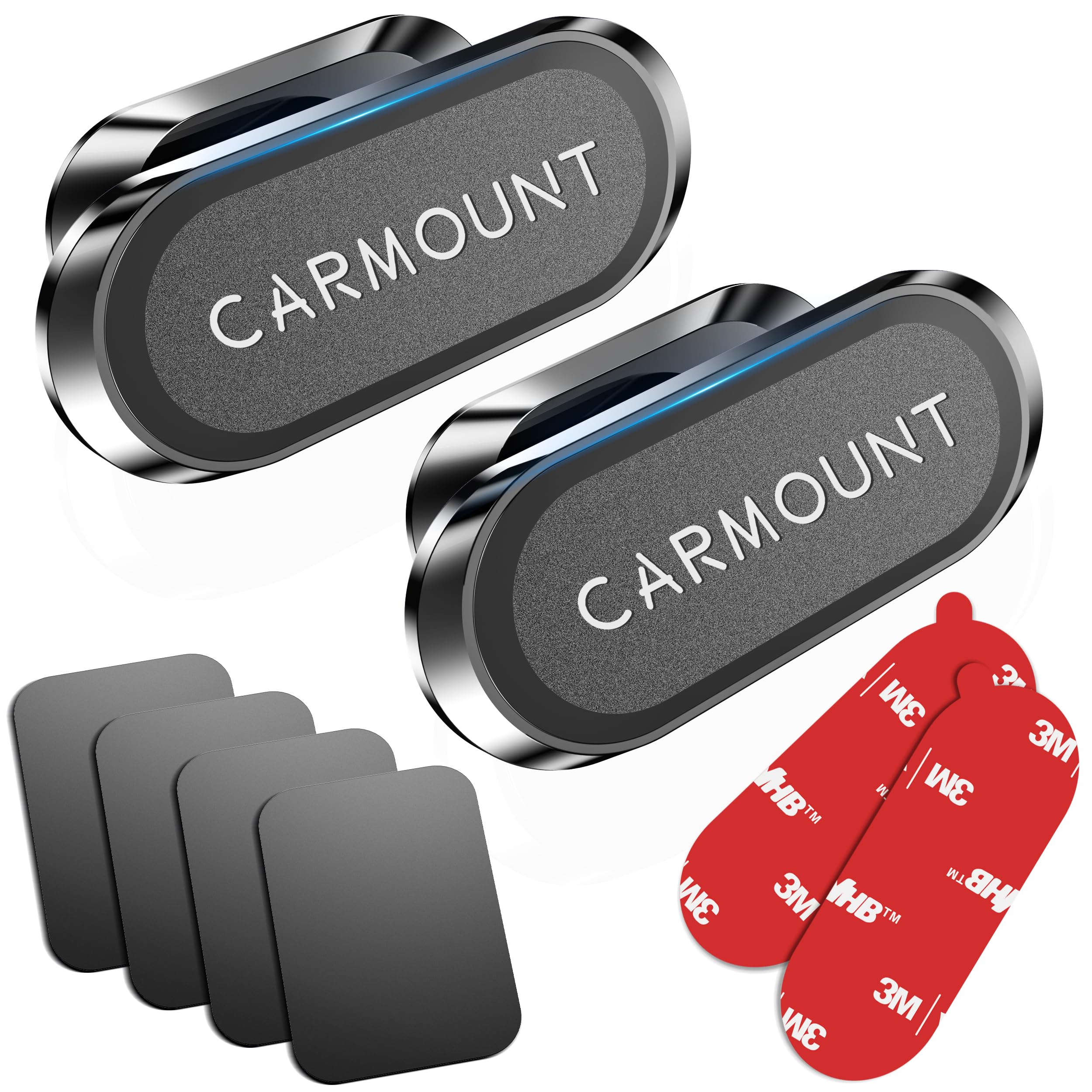 Mag-Carmount 【2-Pack】 Magnetic Phone Holder For Car【Super Magnets】Carmount 2.0 Magnetic Phone Mount【360°Rotation】Universal Dashboard Cell Phone Holders For Your Car Phone Mount For Car Mount For Iphone & All Car