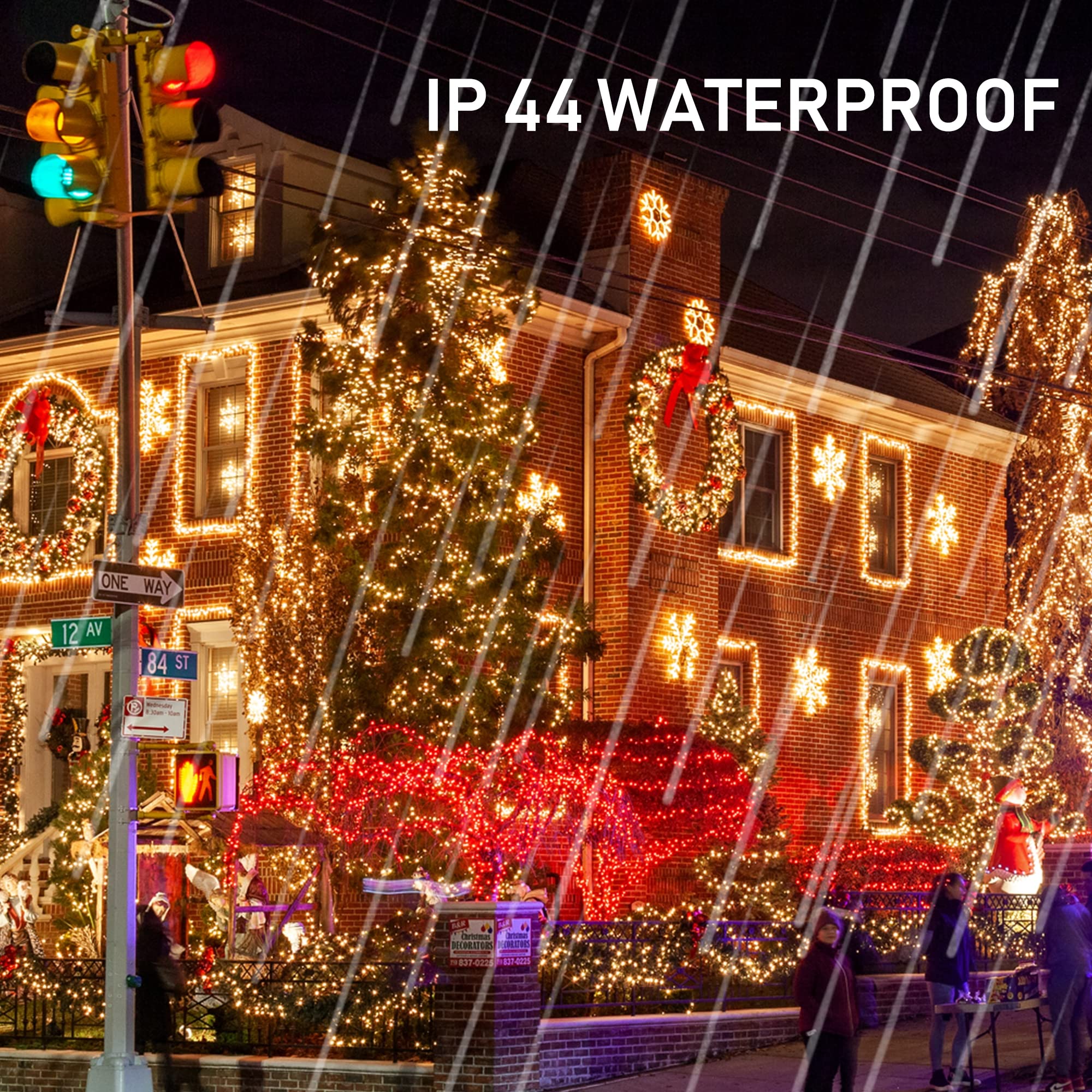 Tw Shine 2 Pack Solar String Lights, 200 Led 66 Ft, Waterproof, 8 Modes, Warm White, Outdoor Christmas Decorations
