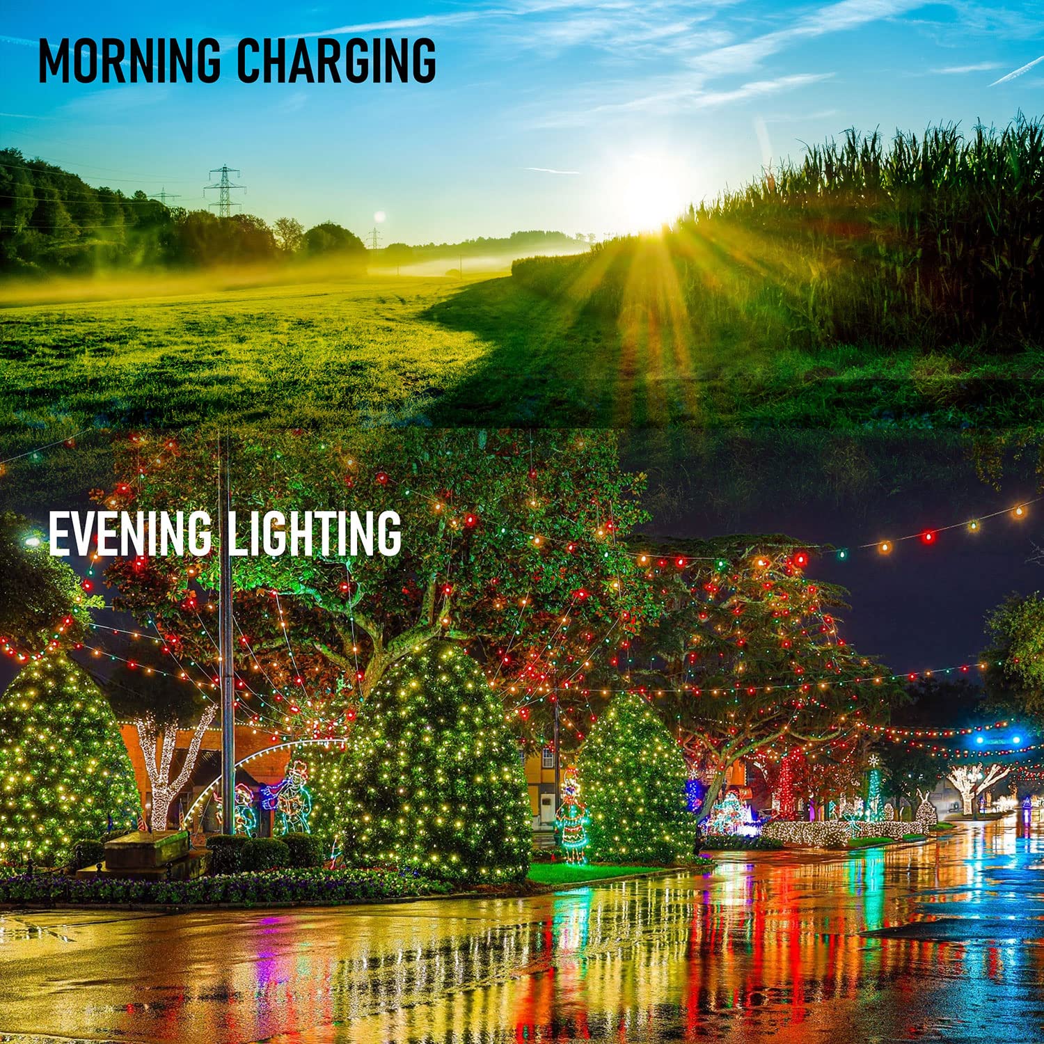 Dazzle Bright 2 Pack Total 400Led 132Ft Warm White Christmas Solar String Outdoor Lights, Solar Powered With 8 Modes Waterproof Fairy Lights For Bedroom Patio Garden Tree Party Yard Decoration