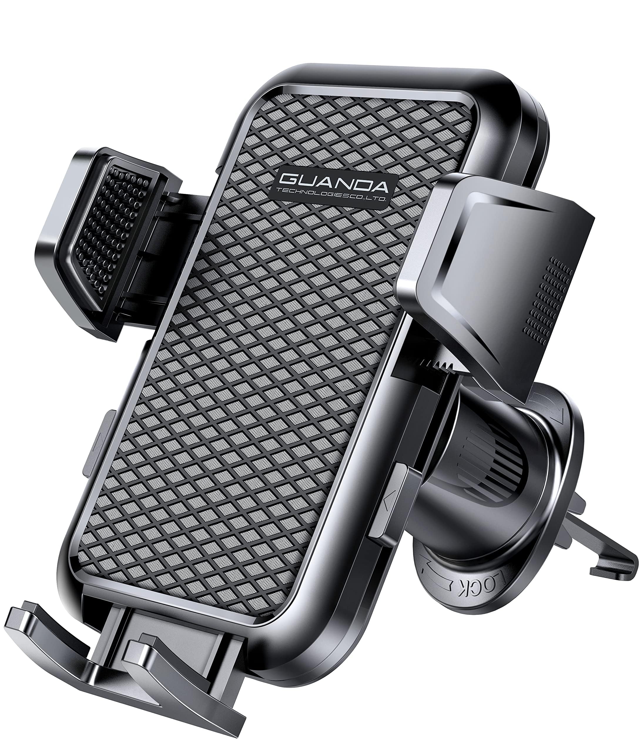 Guanda Technologies Co., Ltd. Car Phone Holder Mount For Air Vent, [Never Shake Hook Clip] 360° Adjustable Vent Clip, Compatible With Big Phones,Thick Cases, Phone Holders For Your Car–Fits Iphone, Samsung And Android