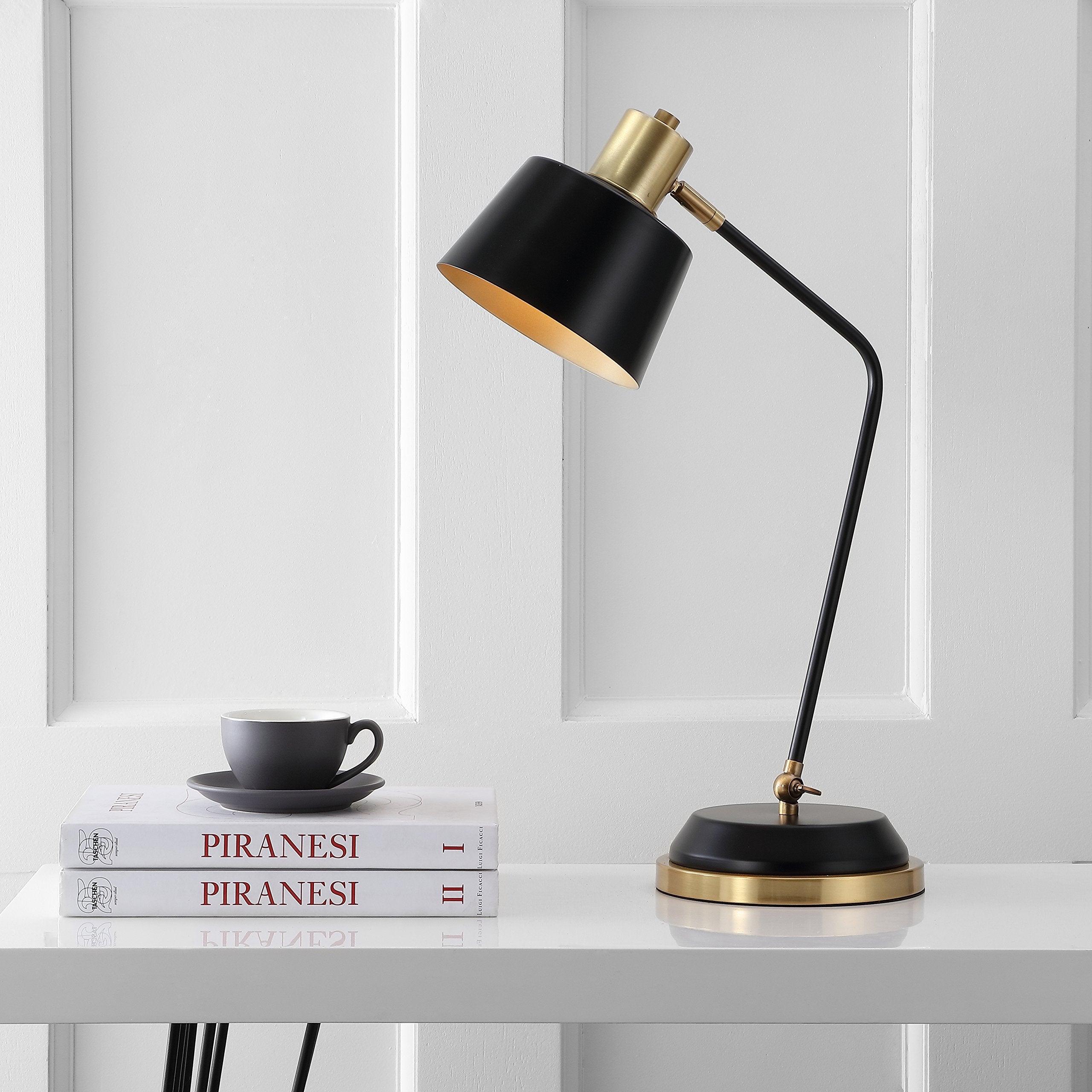 Jonathan Y Jyl6002A Rochelle 23" Metal Led Task Lamp Contemporary,Modern,Transitional For Bedroom, Living Room, Office, College Dorm, Coffee Table, Bookcase, Black/Brassgold