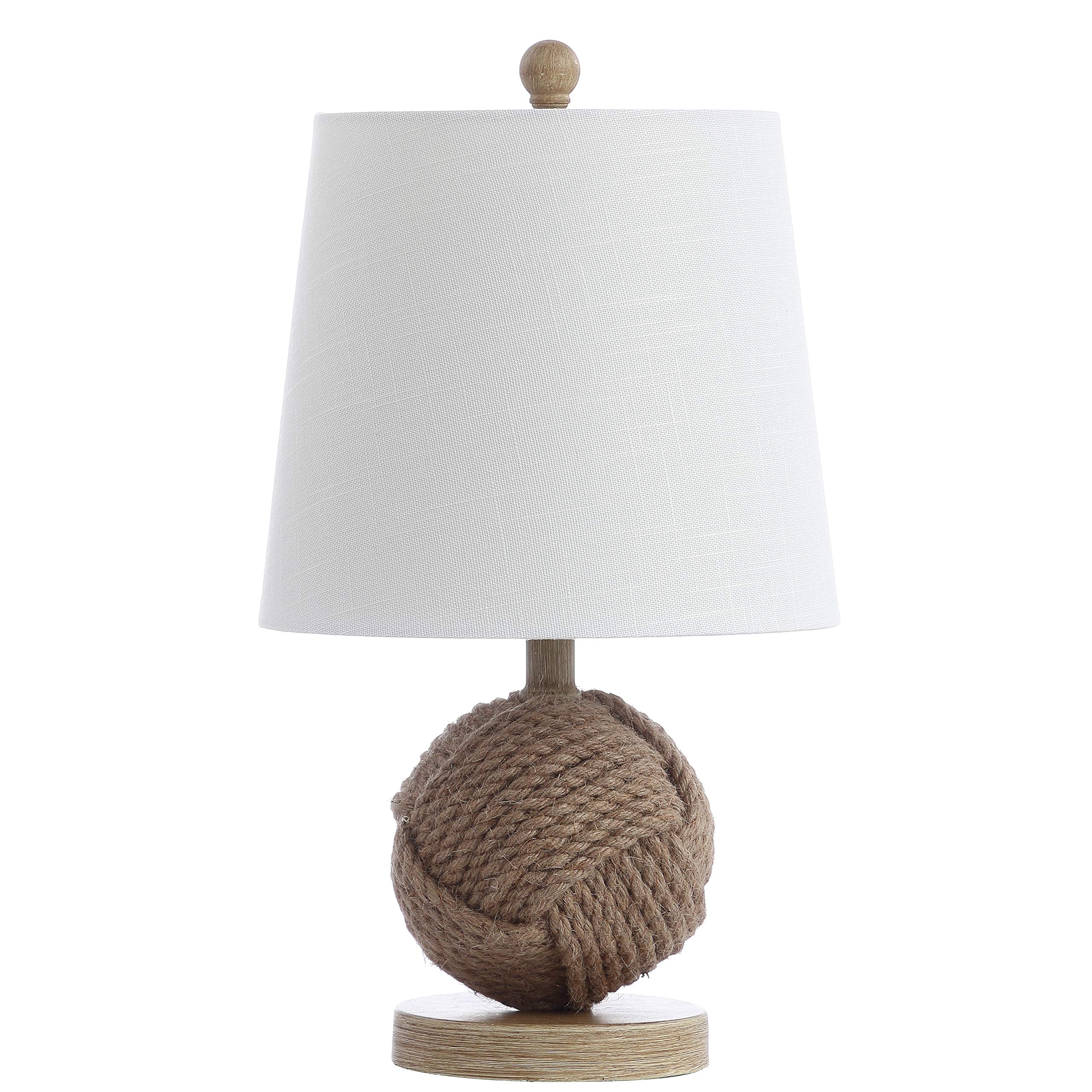 Jonathan Y Jyl6500A Monkey Fist 18" Rope Ball Led Table Lamp Coastal Cottage Industrial Bedside Desk Nightstand Lamp For Bedroom Living Room Office College Bookcase Led Bulb Included, Natural