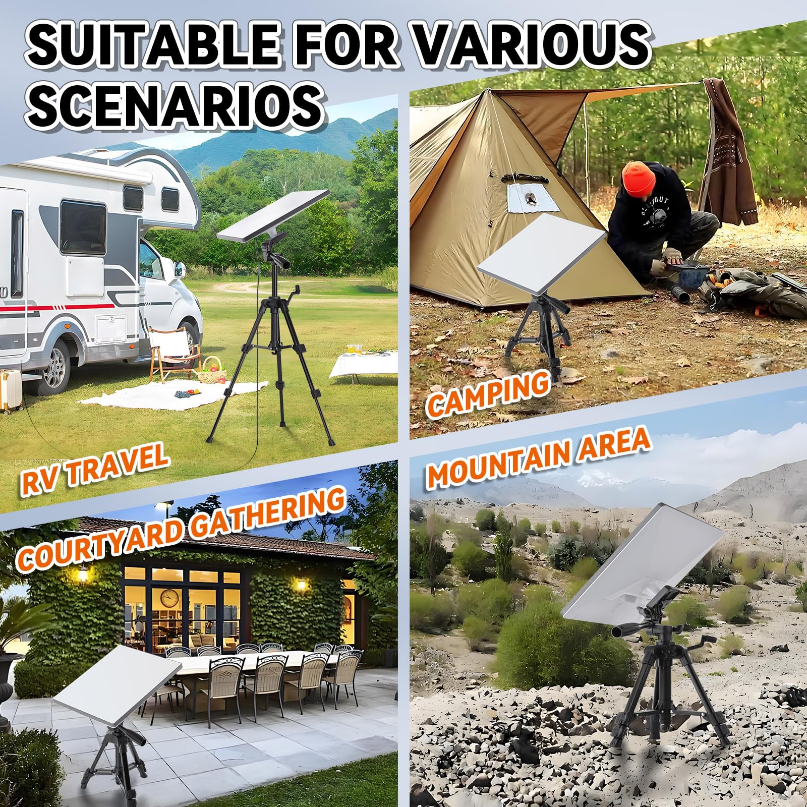 Szsauto Portable Tripod For Starlink Mini, Adjustable Tripod For Starlink Mini Mounting Kits With 1/4 Inch Nut Adapter Mount Compatible With Starlink Mini Satellite Dish -For Outdoor Camping Rv Travel