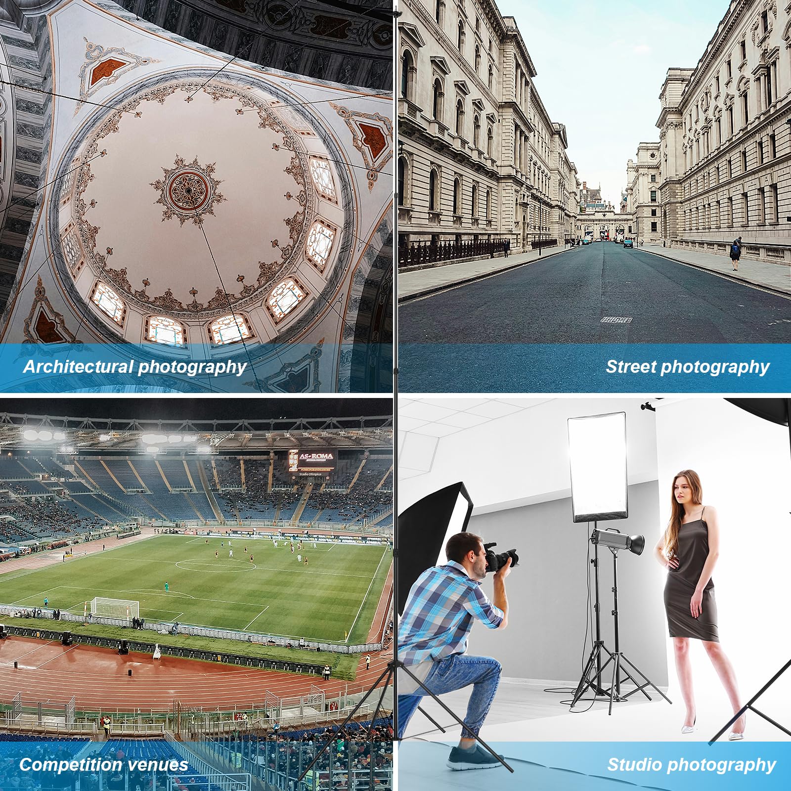 Gltire [20' Heavy Duty] Ultra High Camera Sports Tripod Air Mattress Telescopic Aluminum Alloy Light Stand 1/4 "& 3/8" Screw Adapter, Professional Sky High Tripod