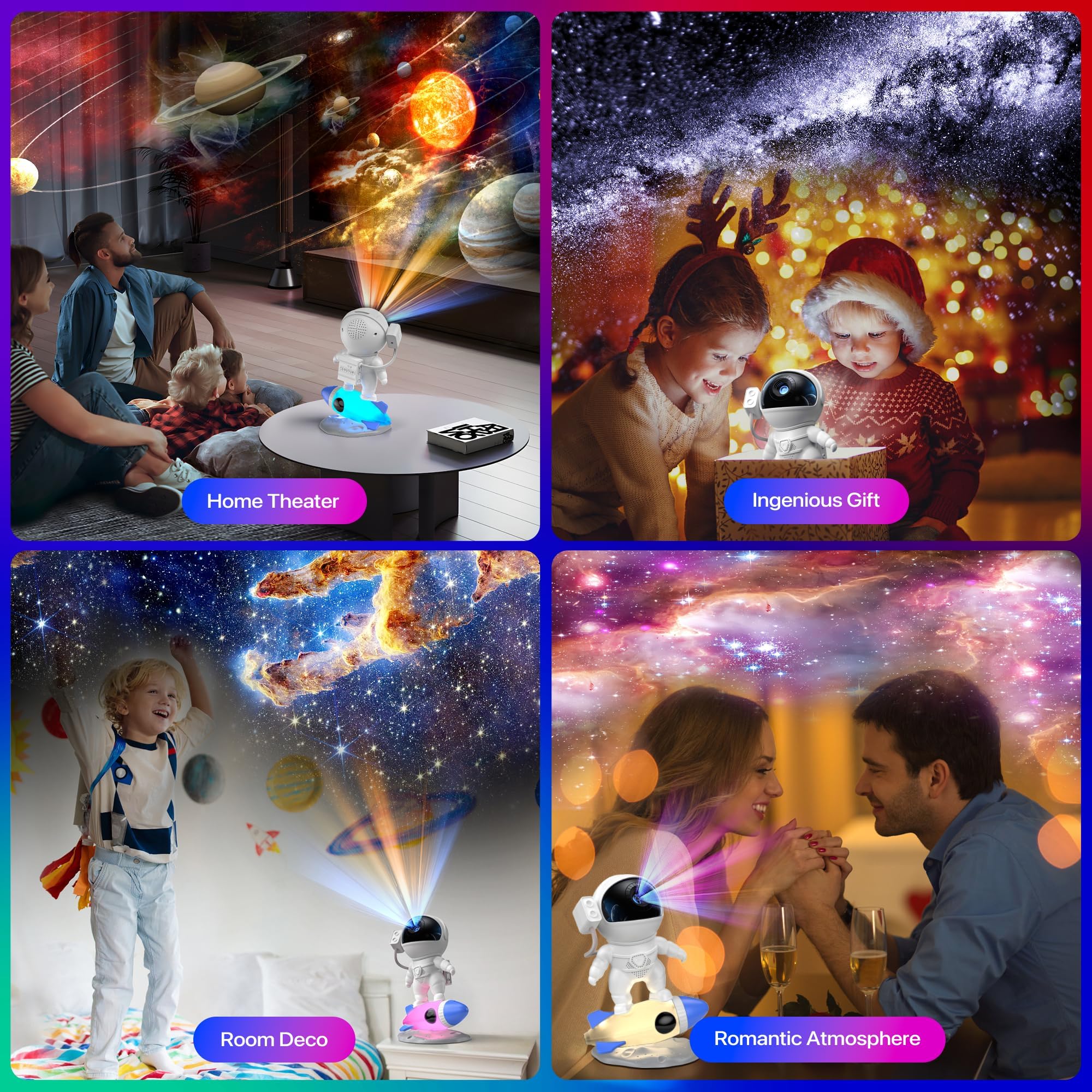 Flylily Galaxy Projector, 12 In 1 Hd Planetarium Astronaut Galaxy Projector For Bedroom, Galaxy Star Night Light Projector For Kids Adults Gaming Room/Party/Home Décor