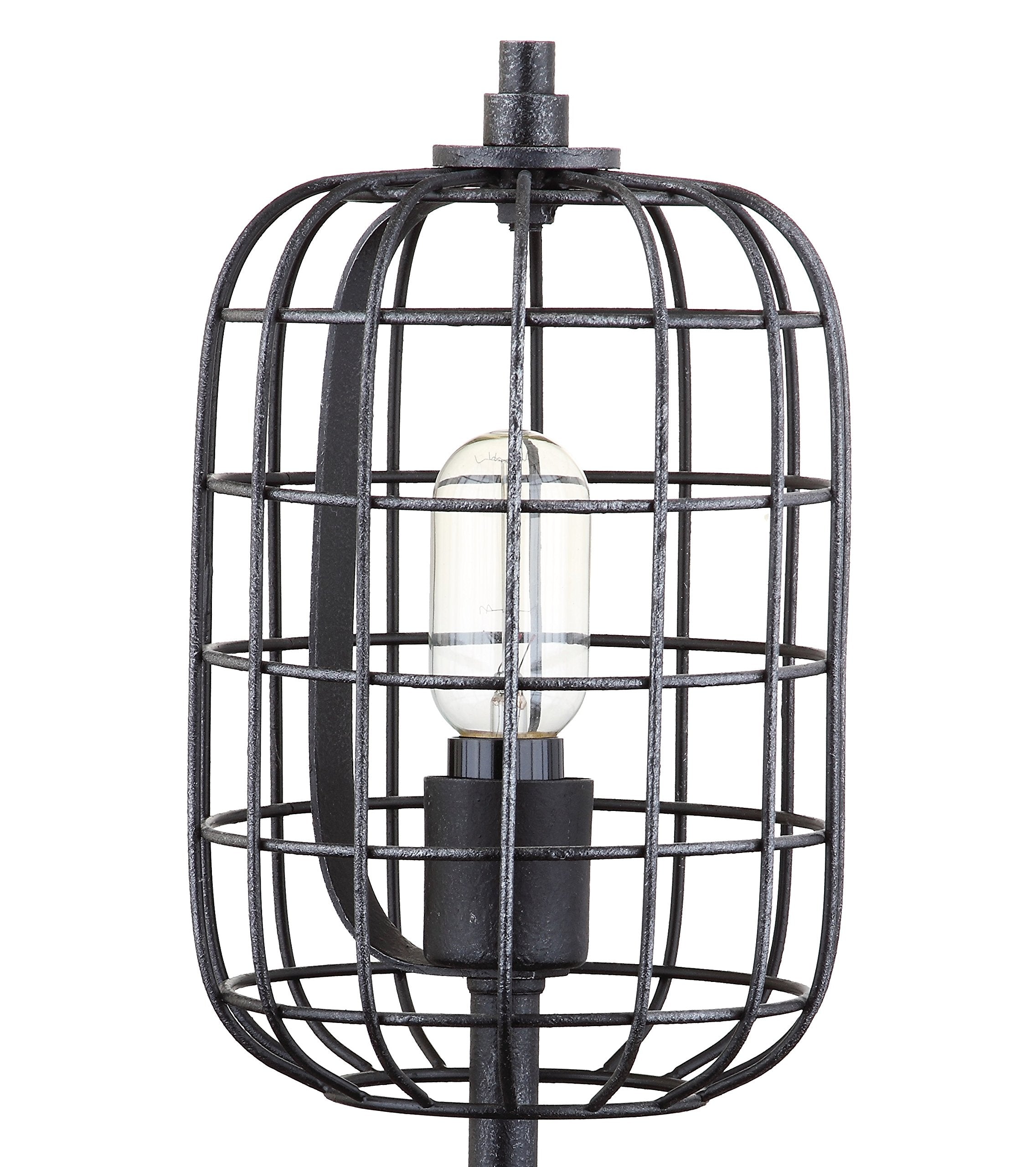 Jonathan Y Jyl4029A Odette 20" Industrial Metal Table Lamp Rustic Transitional Bedside Desk Nightstand Lamp For Bedroom Living Room Office College Bookcase, Black/Silver