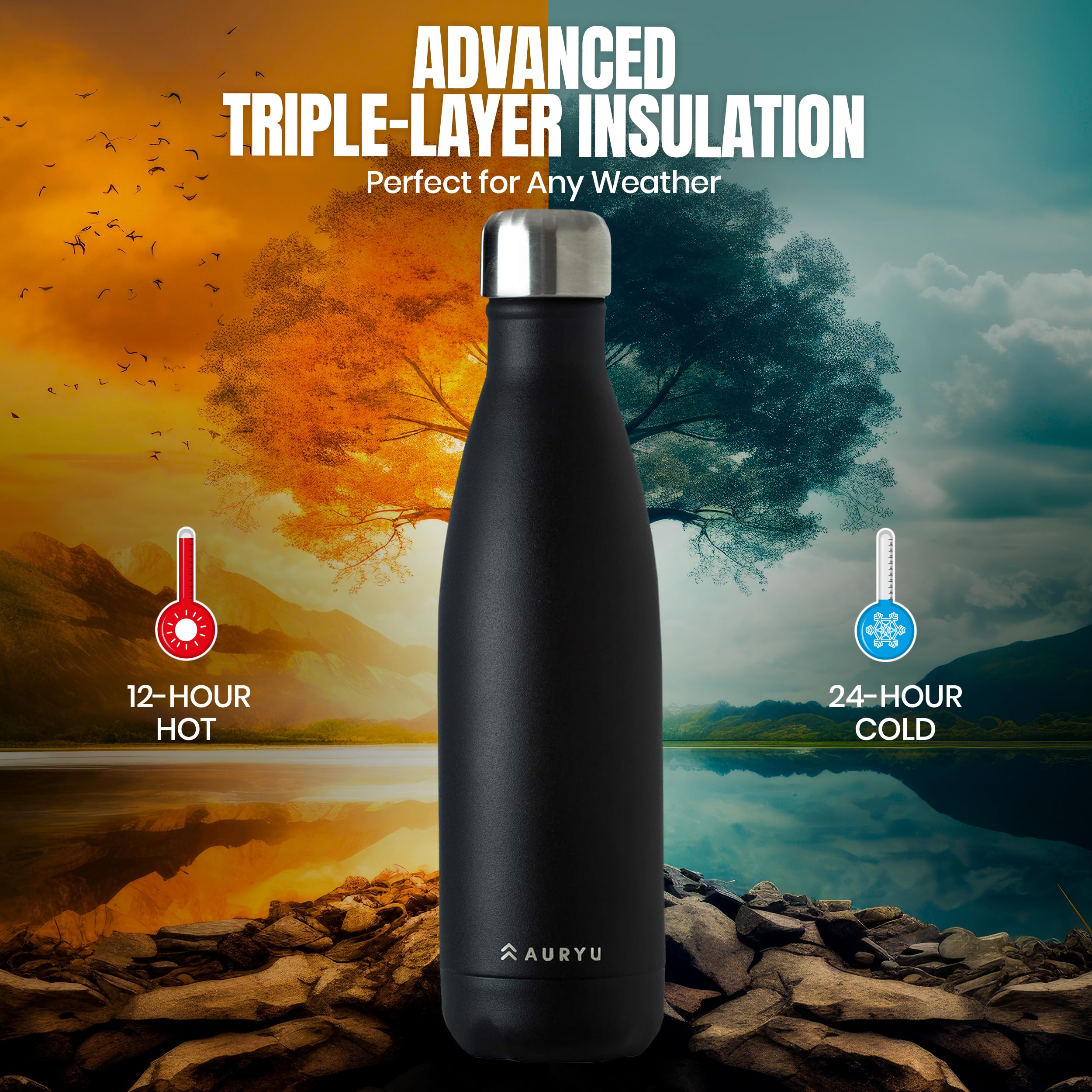 Triple Insulated Stainless Steel Water Bottle, Buy Our Best In Class, Keeps Your Drinks Cold