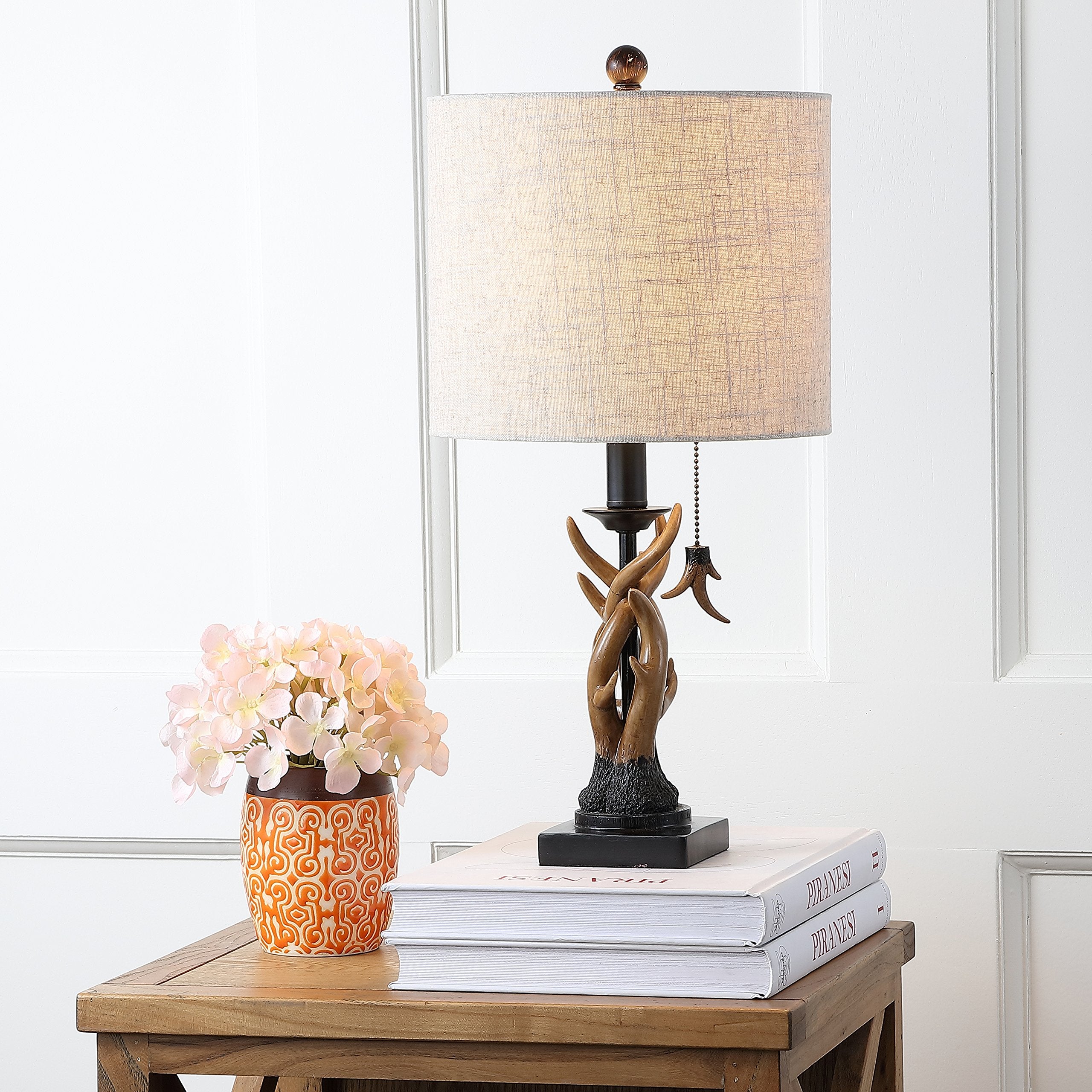 Jonathan Y Jyl1031A Gaston 20.5" Resin Mini Led Table Lamp, Farmhouse, Traditional, Cottage, Rustic, Office, Living Room, Family Room, Dining Room, Bedroom, Hallway, Foyer, Brown