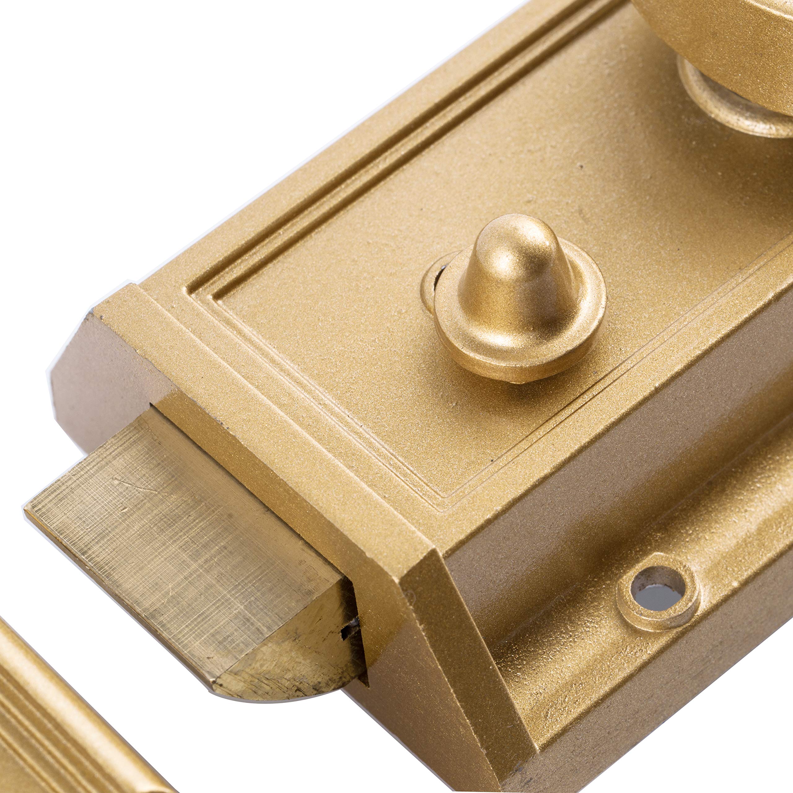 Sumbin Night Latch Deadbolt Rim Lock,Antique Locks With Keys For Front Door,Gold Finish