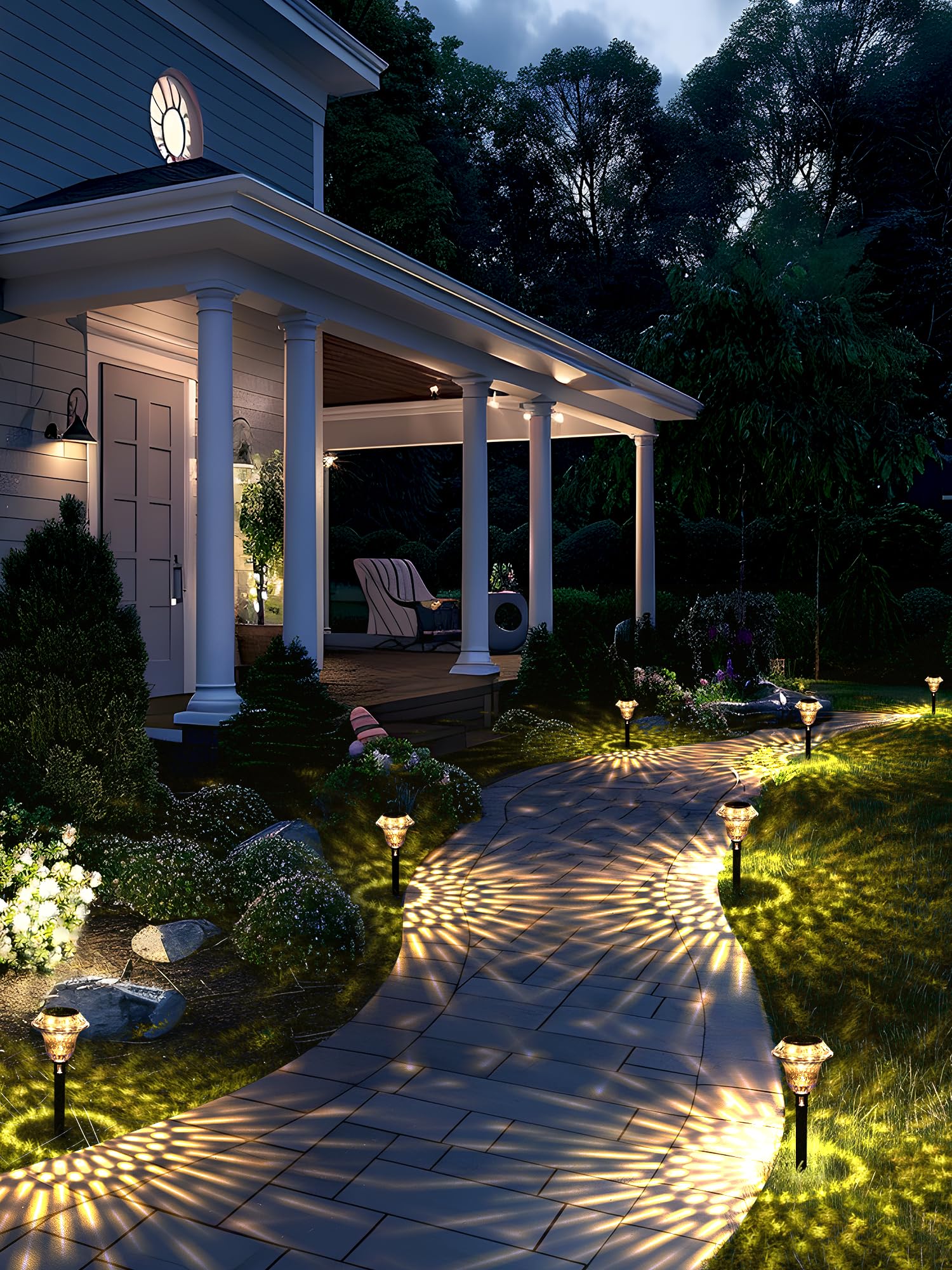 Solpex Solar Pathway Lights Garden Decor For Yard, Garden Lights Solar Powered Waterproof Landscape Lighting, Solar Outdoor Lights Porch Decor For Path Walkway Driveway (6 Pack Warm White)