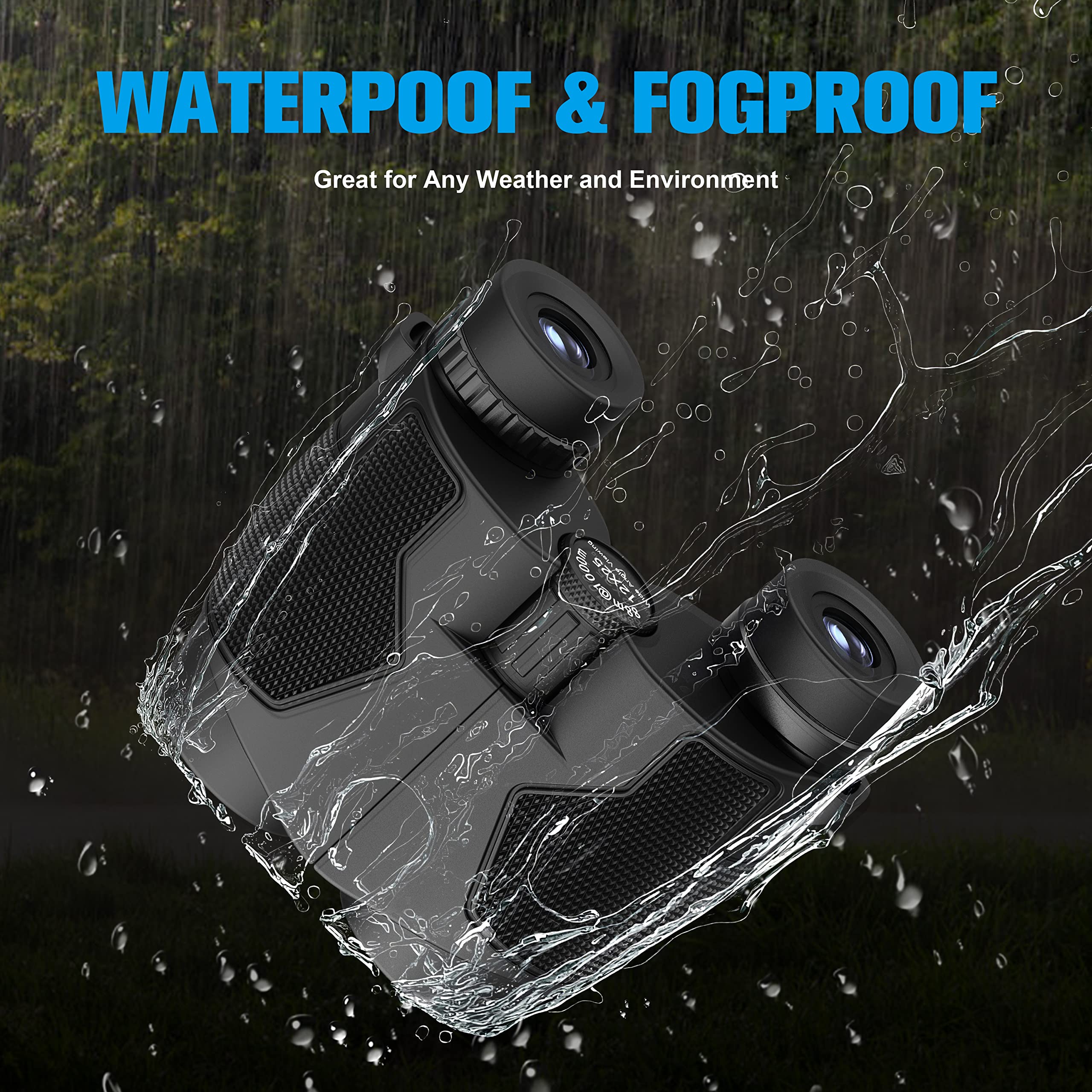 Retulgie Binoculars 12X25 For Adults And Kids Low Light Vision Binoculars Compact Binocular Large Eyepiece Waterproof Binocular Wide Field Of View For Bird Watching,Hiking,Hunting,Concert With Carrying Bag