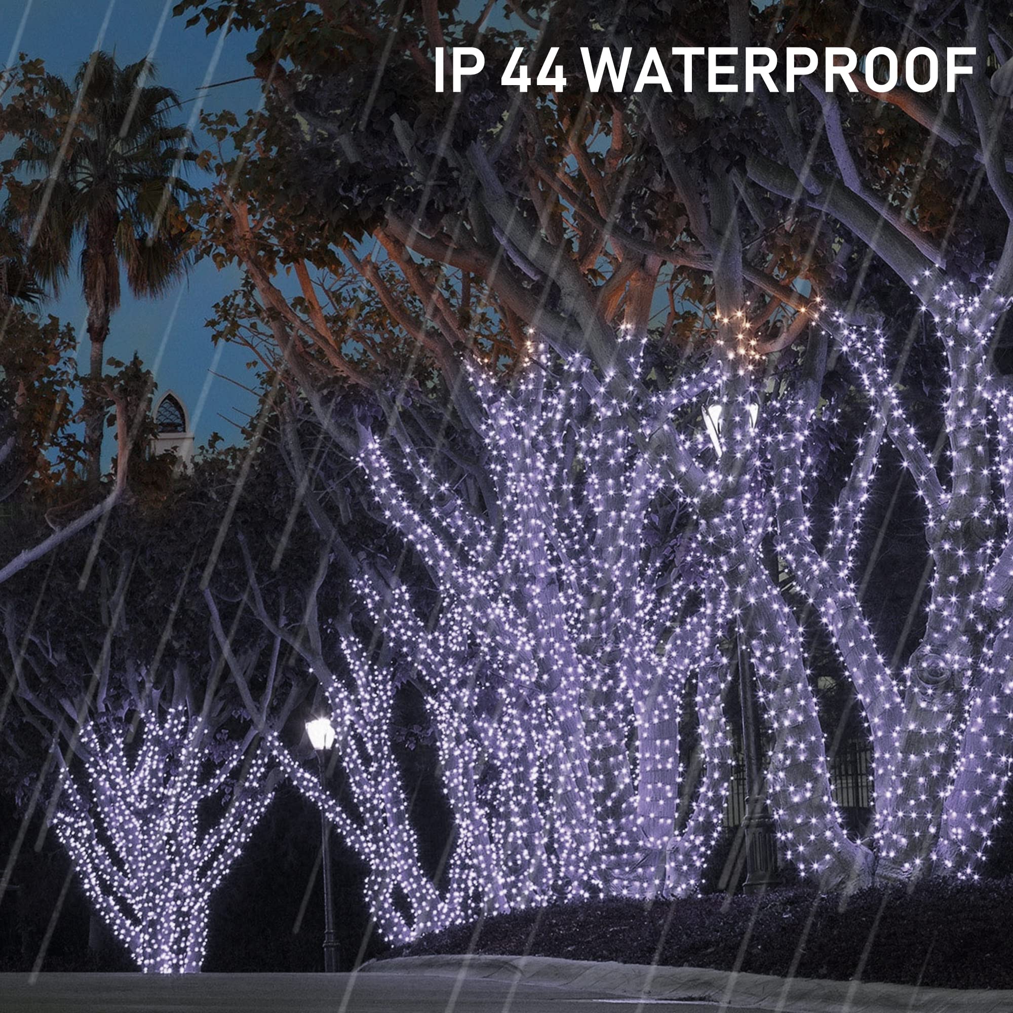 Tw Shine 2 Pack Solar String Lights Outdoor, Total 80 Ft 240 Led Solar Powered Waterproof White Fairy Lights 8 Modes For Outside Christmas Party Tree Wedding Yard Decorations