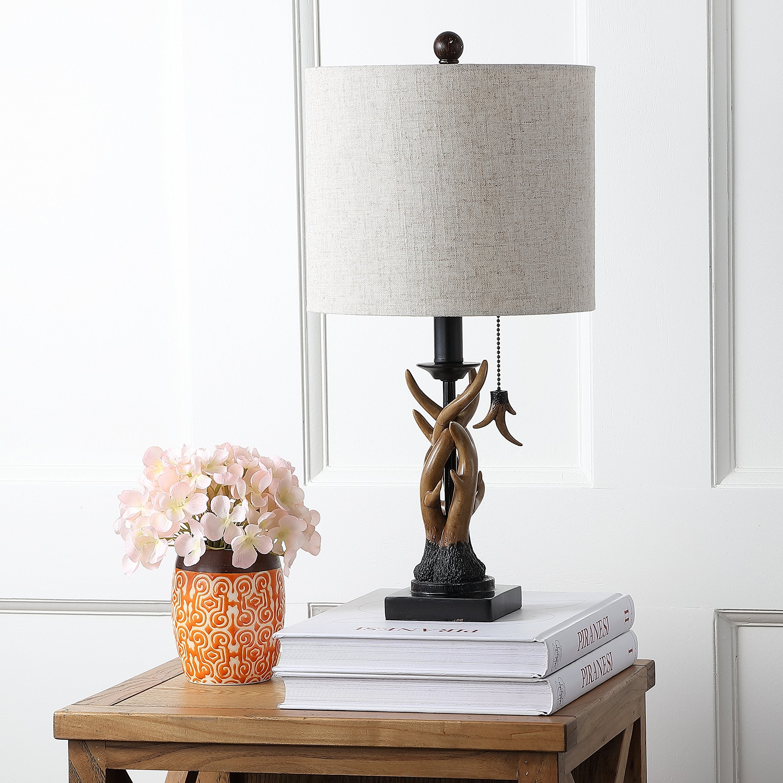 Jonathan Y Jyl1031A Gaston 20.5" Resin Mini Led Table Lamp, Farmhouse, Traditional, Cottage, Rustic, Office, Living Room, Family Room, Dining Room, Bedroom, Hallway, Foyer, Brown