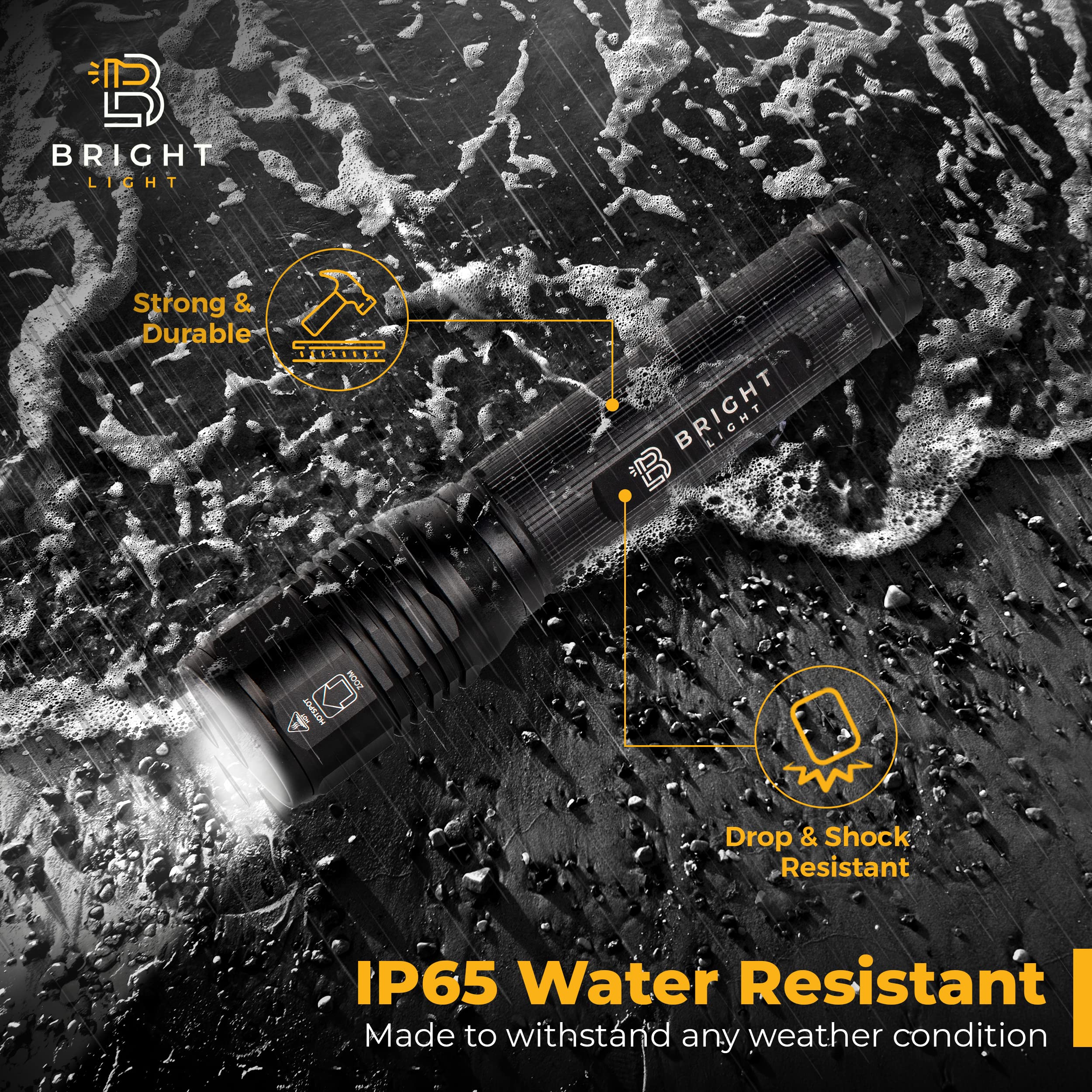 B Bright Light Bright Light Bw1 Led Flashlight – Aa Battery-Powered, High Lumens, Ip67 Waterproof Ideal For Emergency Camping Use
