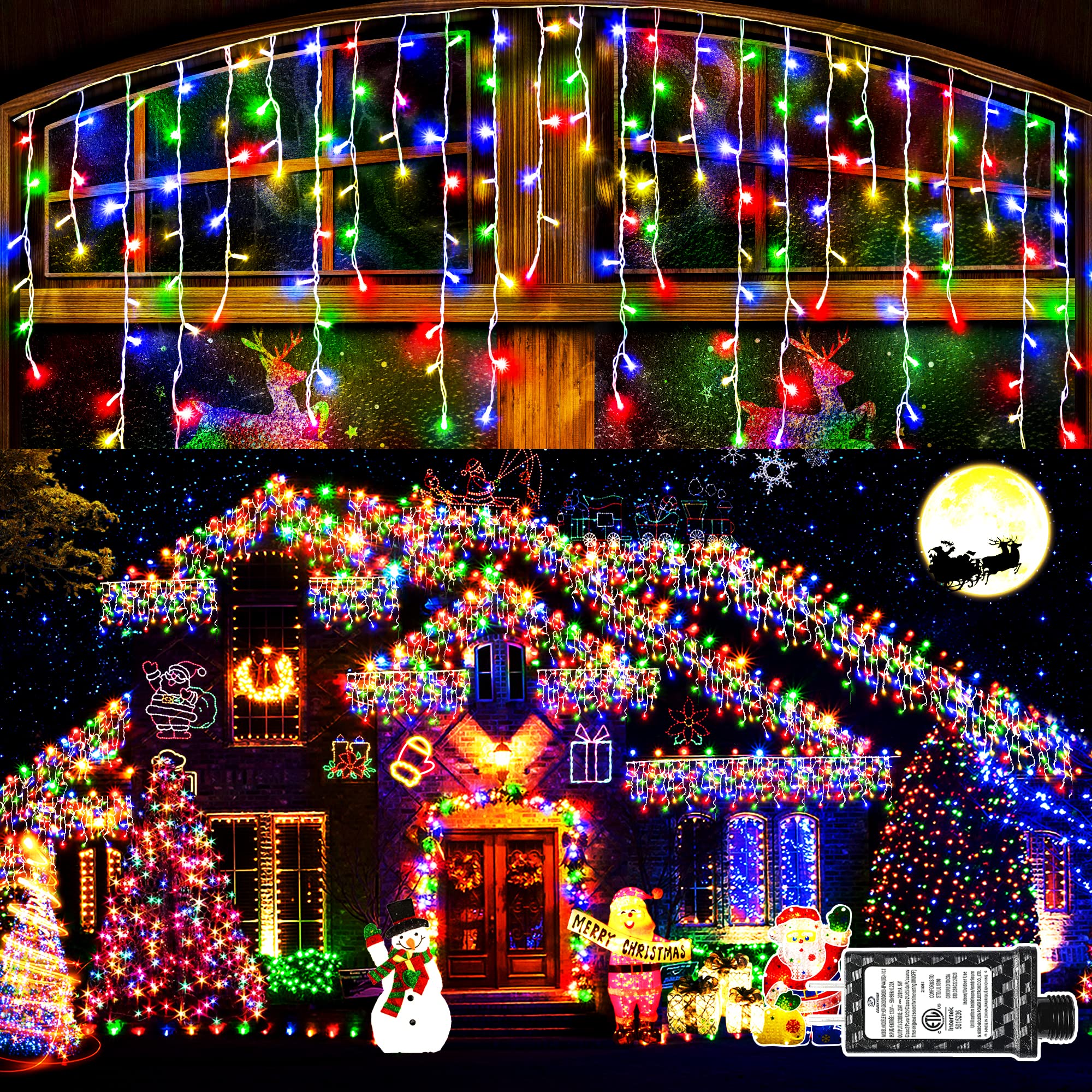 Kno Kno400 Led 43Ft Multicolor Outdoor String Lights With 75 Drops, 8 Modes, Connectable, Timer & Memory Function, Water Resistant, Perfect For Christmas, Wedding, Party Decoration